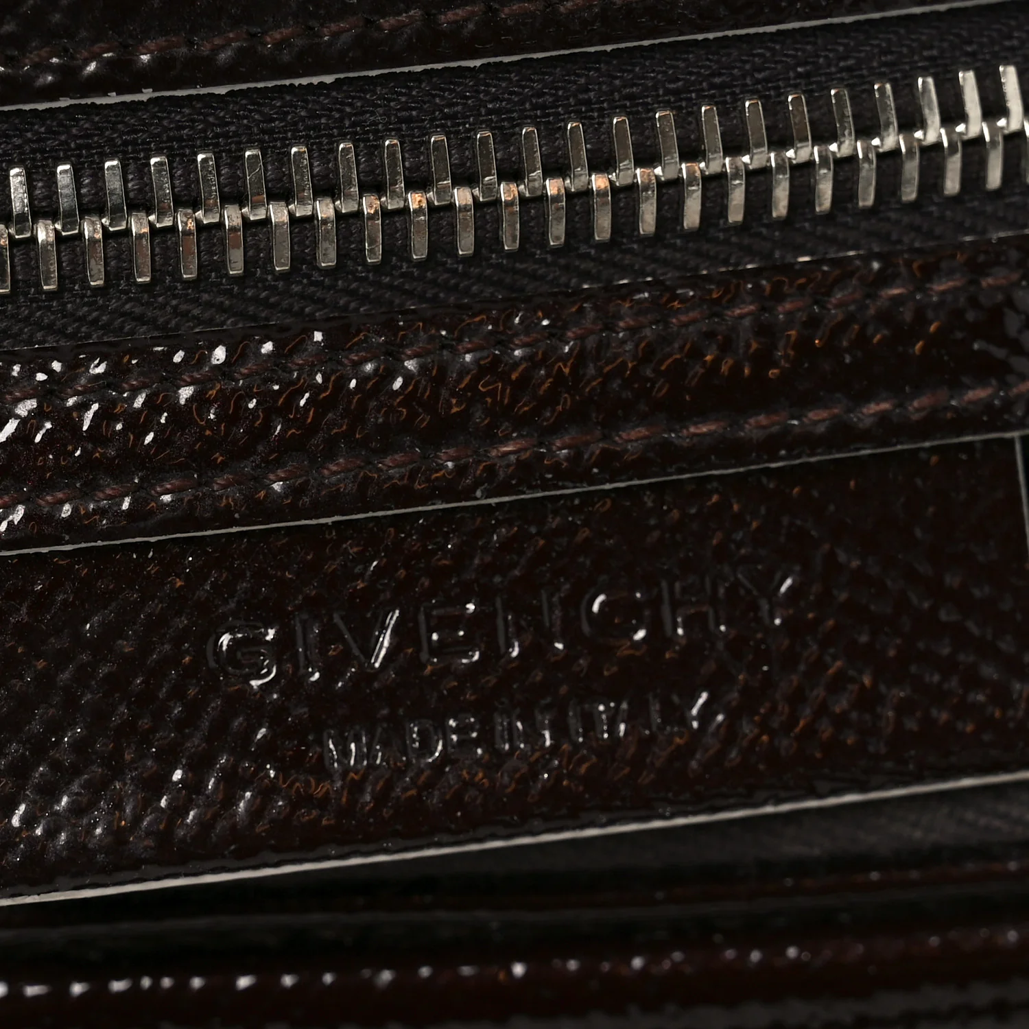 Textured Patent Calfskin Small Tri-Color Antigona Black White Brown - Top Club