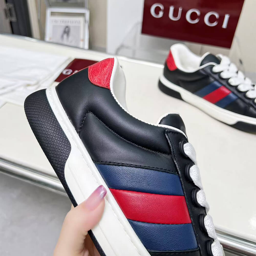 Gucci Ace Web Stripe leather sneakers - Top Club