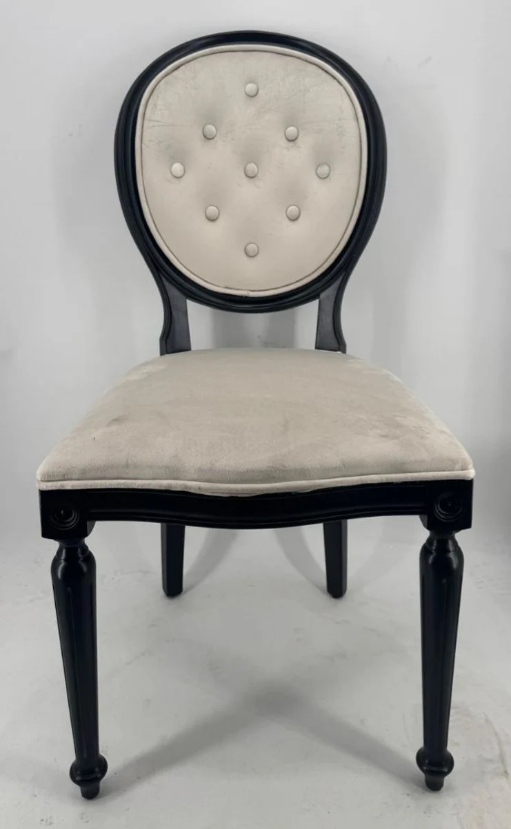 Luxury Baroque Dining Room Chair Gray / Black H. 99 cm - Baroque style dining room furniture