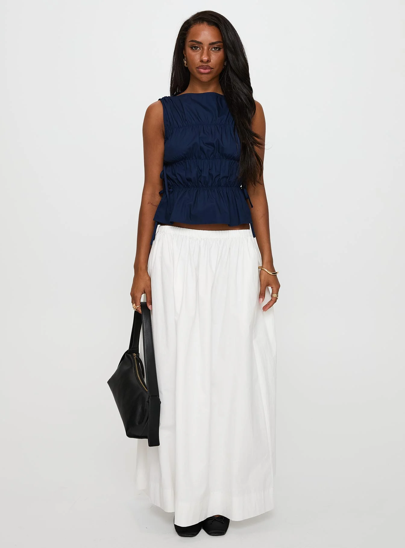 Endless Summers Tie Side Top Navy