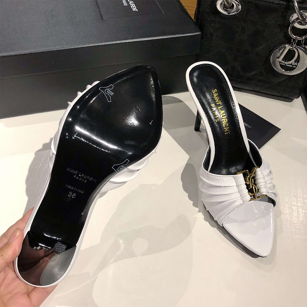 YSL  BABYLONE MULES IN SMOOTH LEATHER - Top Club