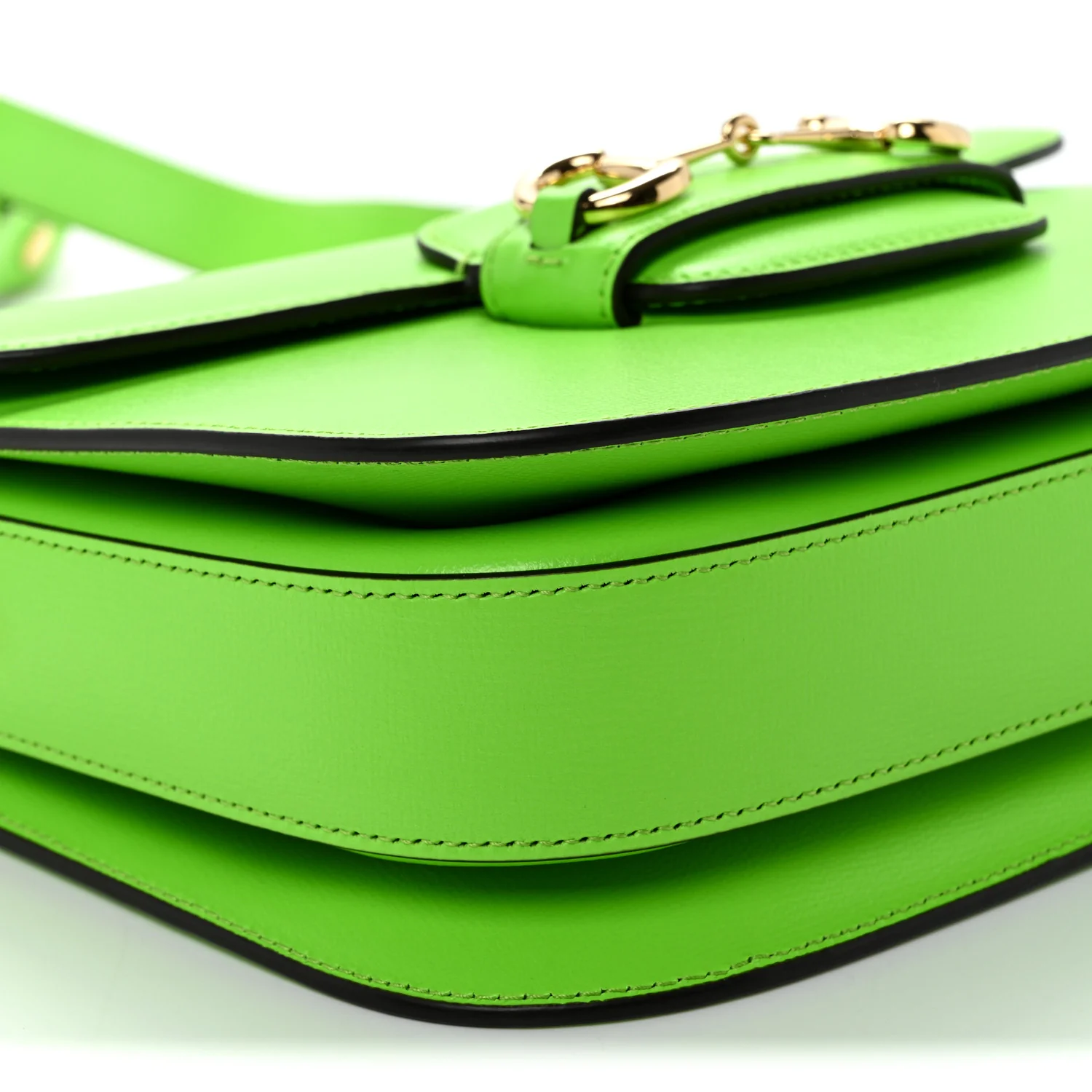 Azalea Calfskin Horsebit 1955 Shoulder Bag Electric Green - Top Club