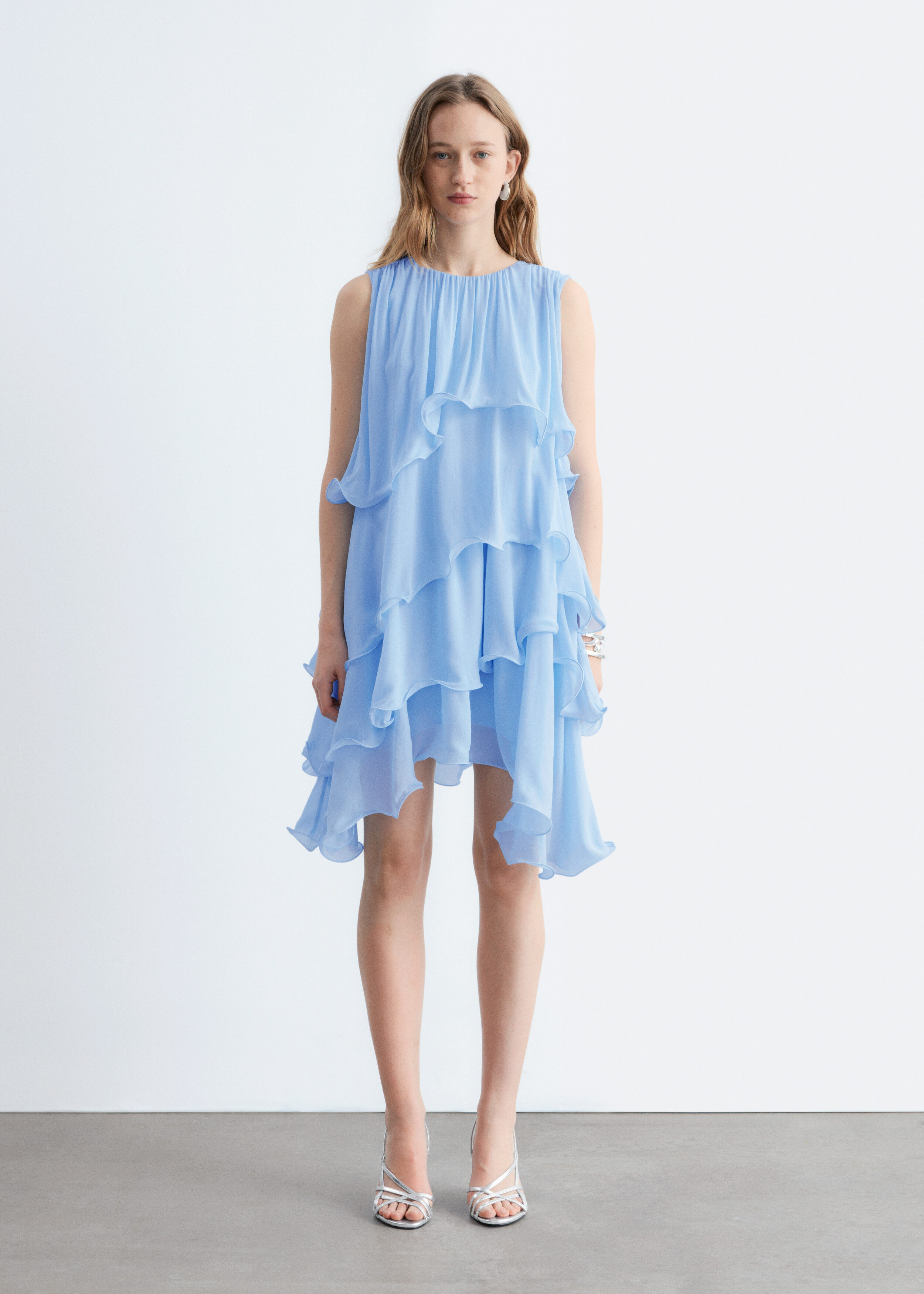 & Other Stories SLEEVELESS FRILL MINI DRESS