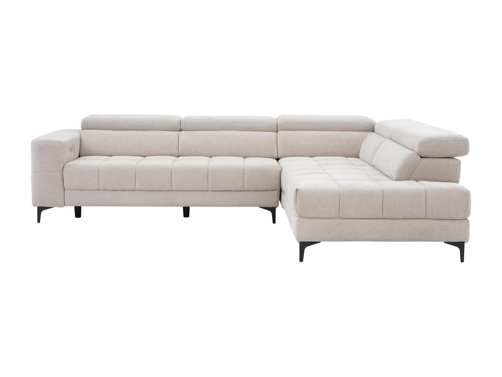 Sofá rinconera derecho relax eléctrico con asiento deslizante de tela beige
