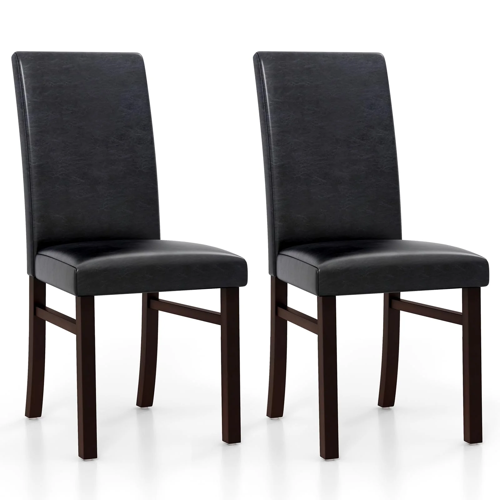 BEFOUNDLOVELY PU Leather Dining Chairs Set of 2/4, Armless High Back Dining Side Chairs with Cushion Seat