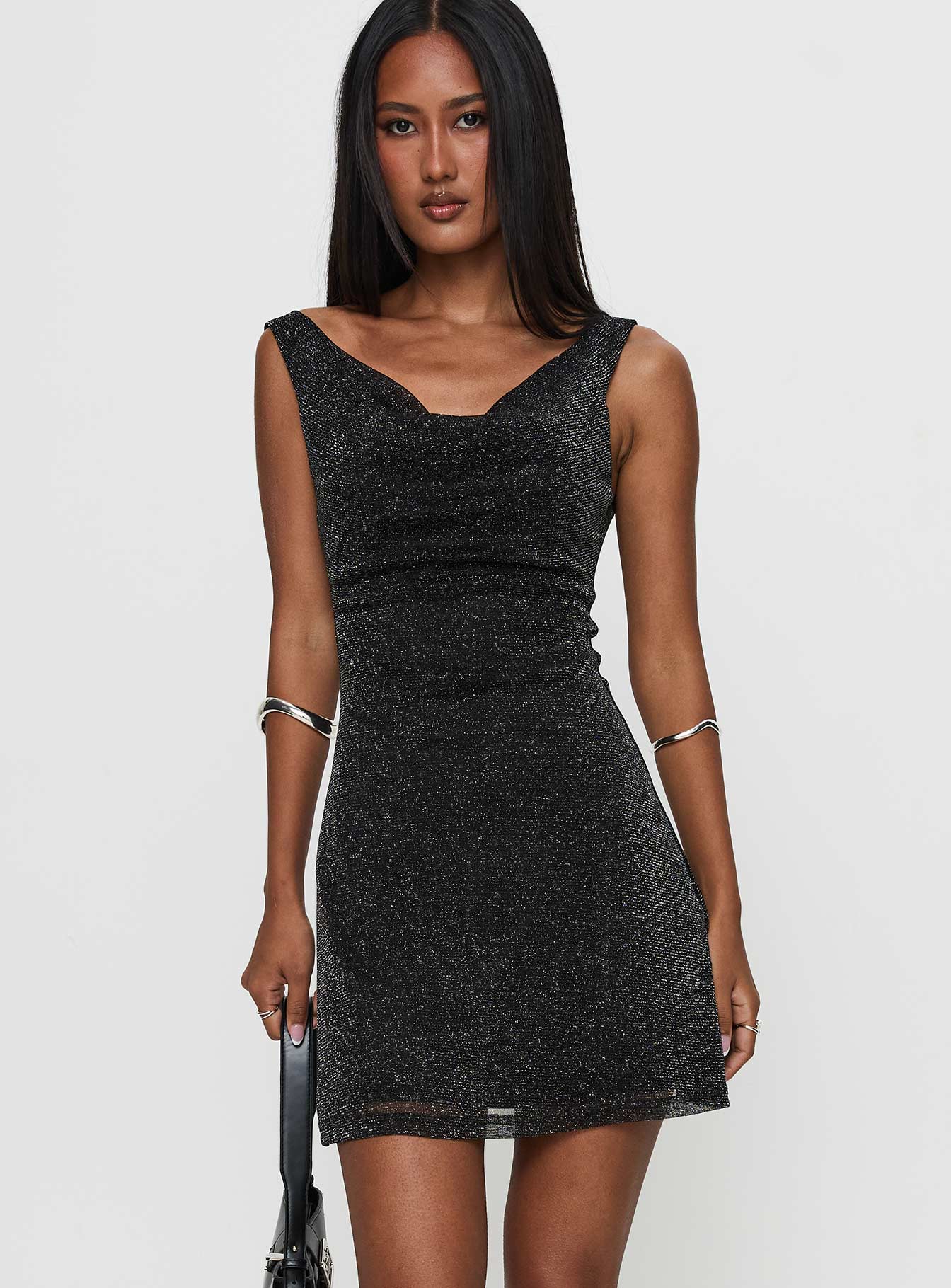 Romani Mini Dress Black Glitter