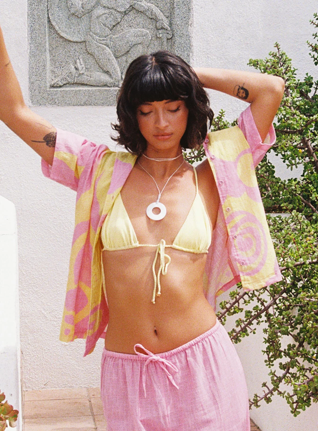 Sollene Top Pink / Yellow