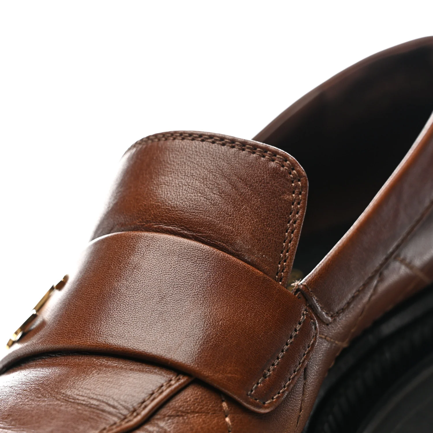 Calfskin Quilted CC Mocassin Loafers 36 Brown - Top Club