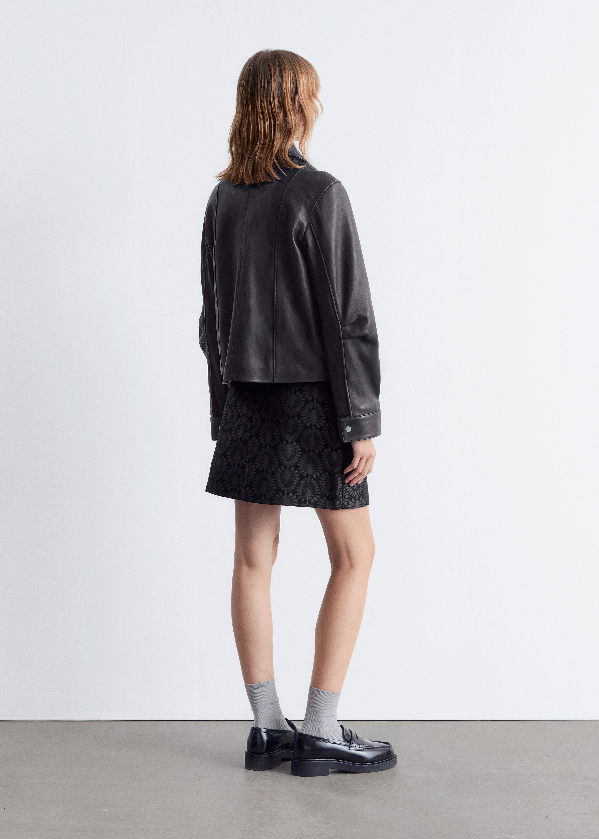 & Other Stories PATCH-POCKET LEATHER JACKET
