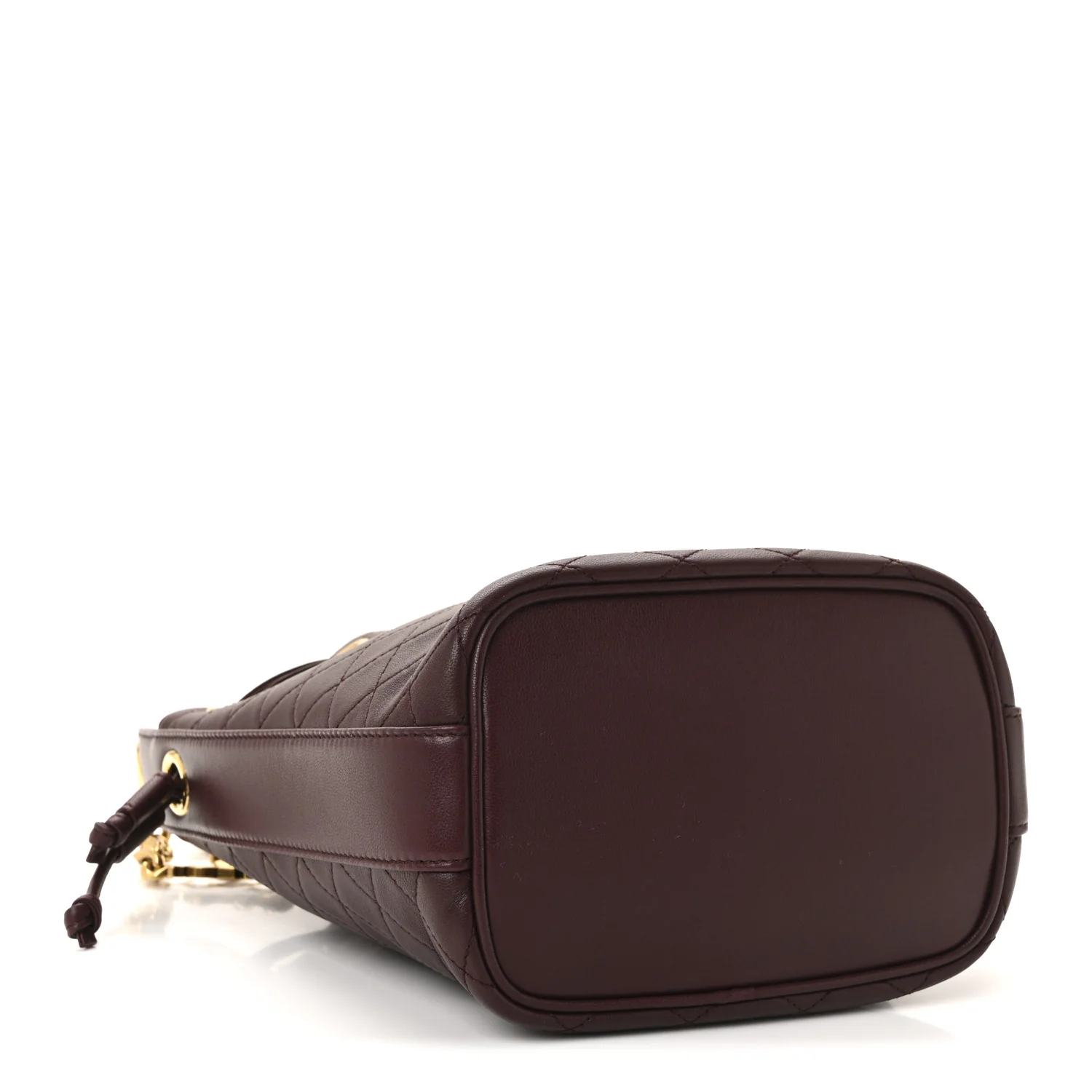 Lambskin Carre Quilted Cassandre Small Bucket Bag Hot Wine - Top Club