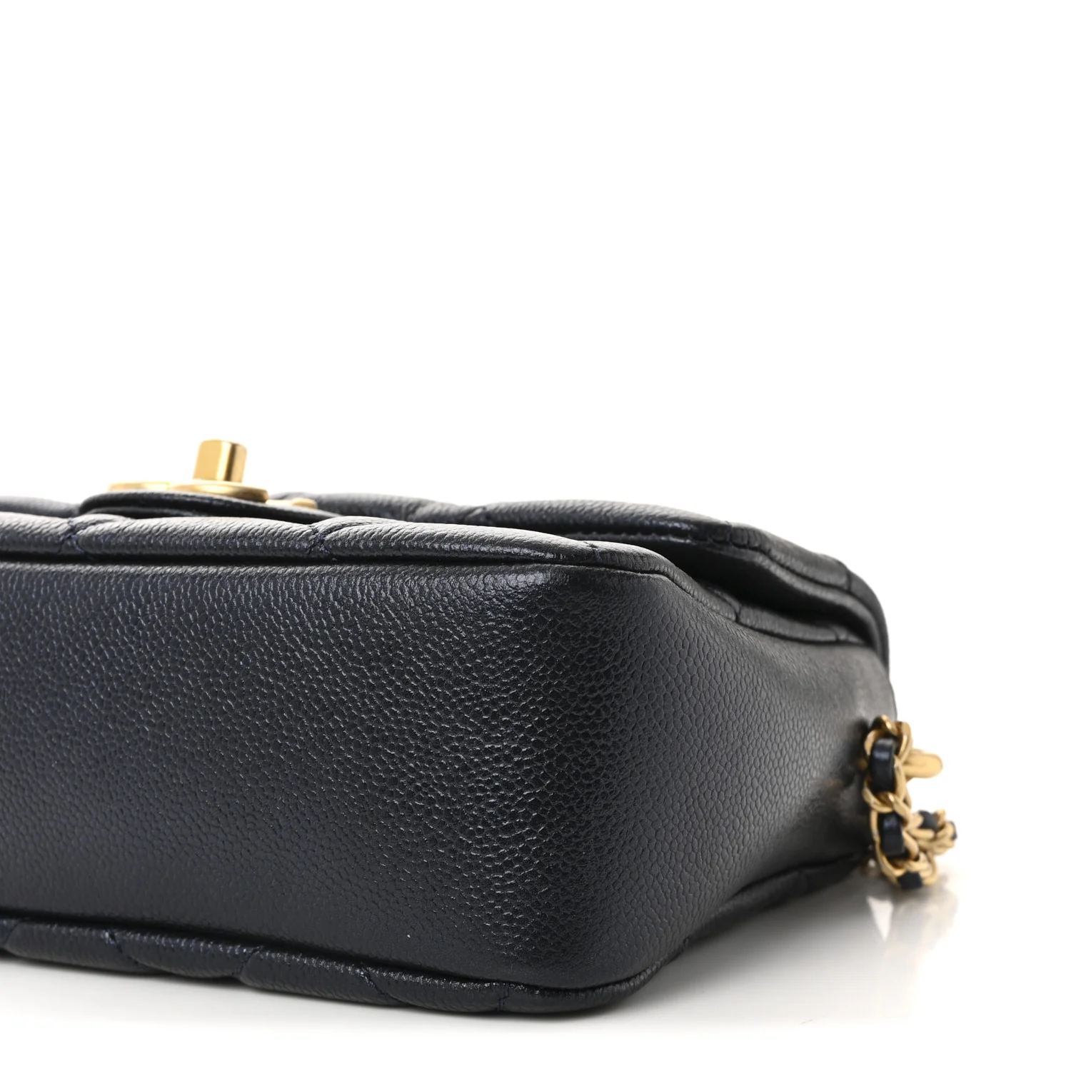 Iridescent Caviar Quilted Mini My Perfect Flap Black - Top Club