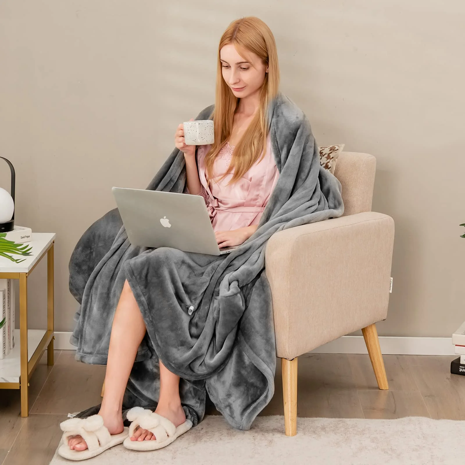 BEFOUNDLOVELY Heated Blanket Electric Blanket Twin Size 84’’ x 62’’ Heating Blanket with 10 Heating Levels & 12 Hour Selectable Auto Shut-Off