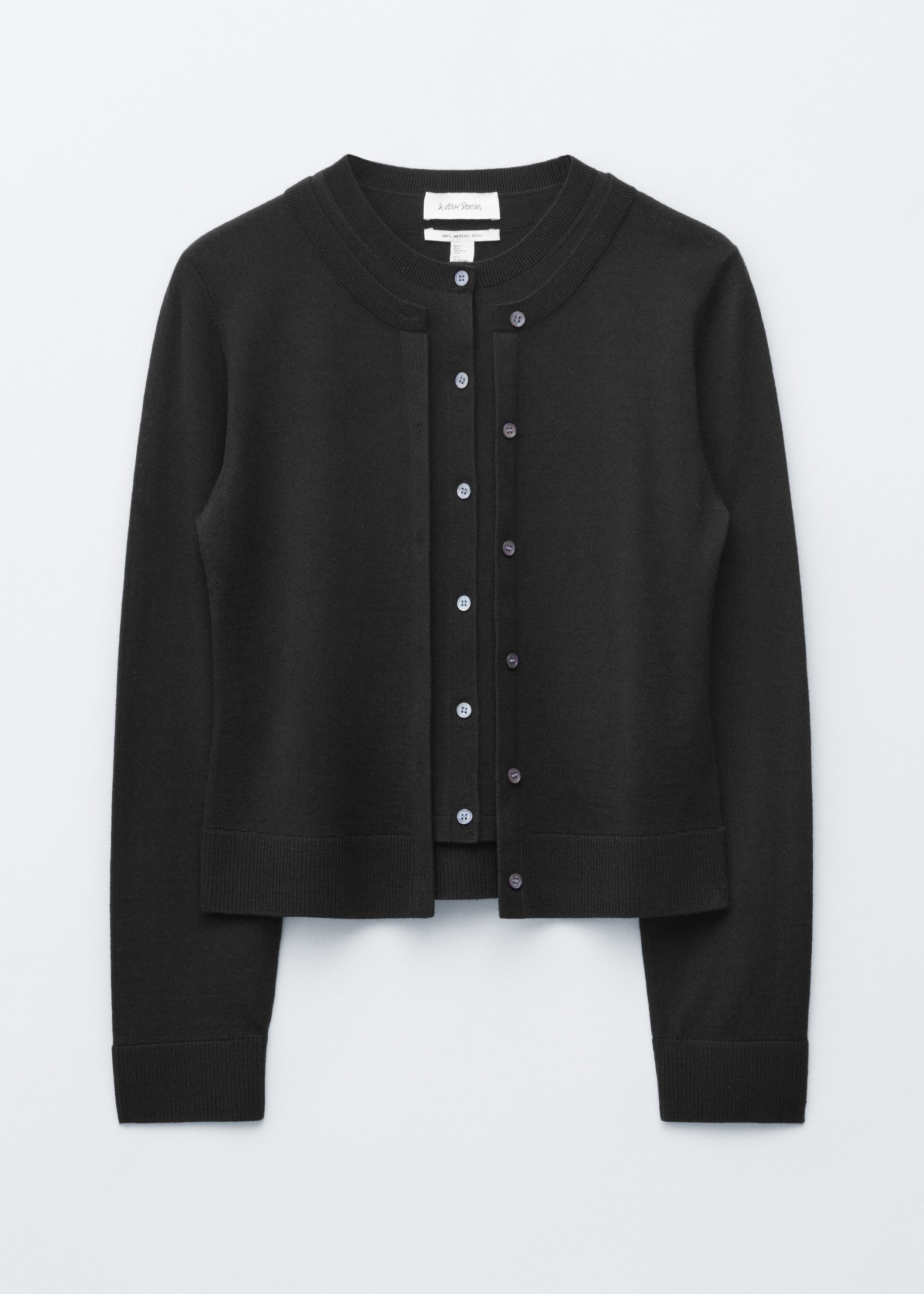 & Other Stories DOUBLE-LAYER MERINO WOOL CARDIGAN