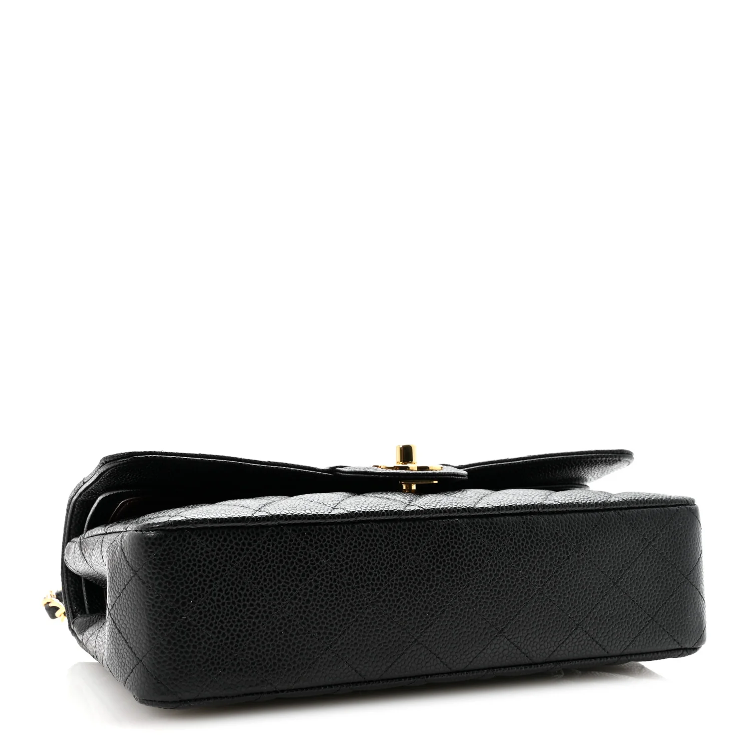 Caviar Quilted Medium Double Flap Black - Top Club