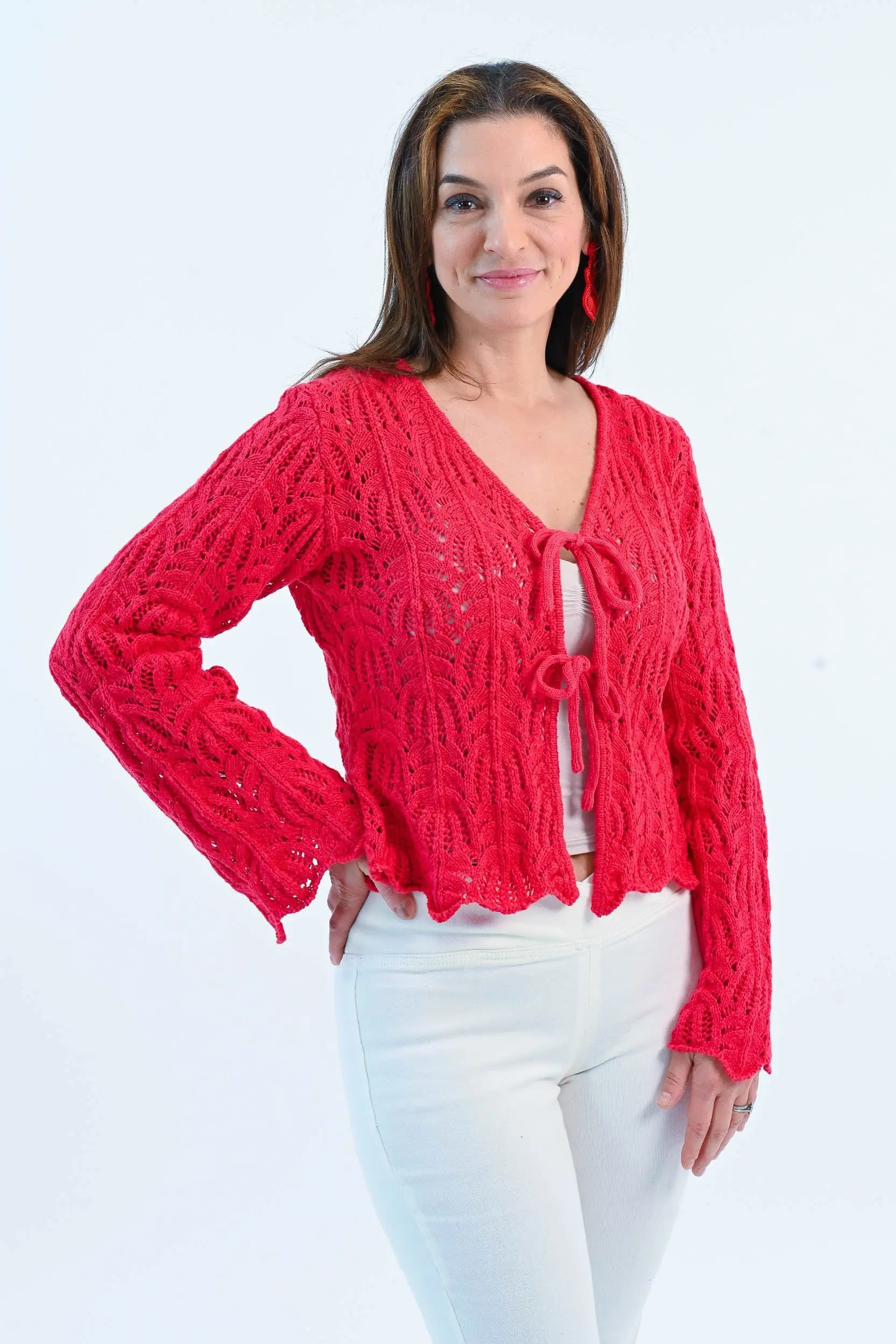 My One True Love Front Tie Knit Cardigan - ALJEGJ
