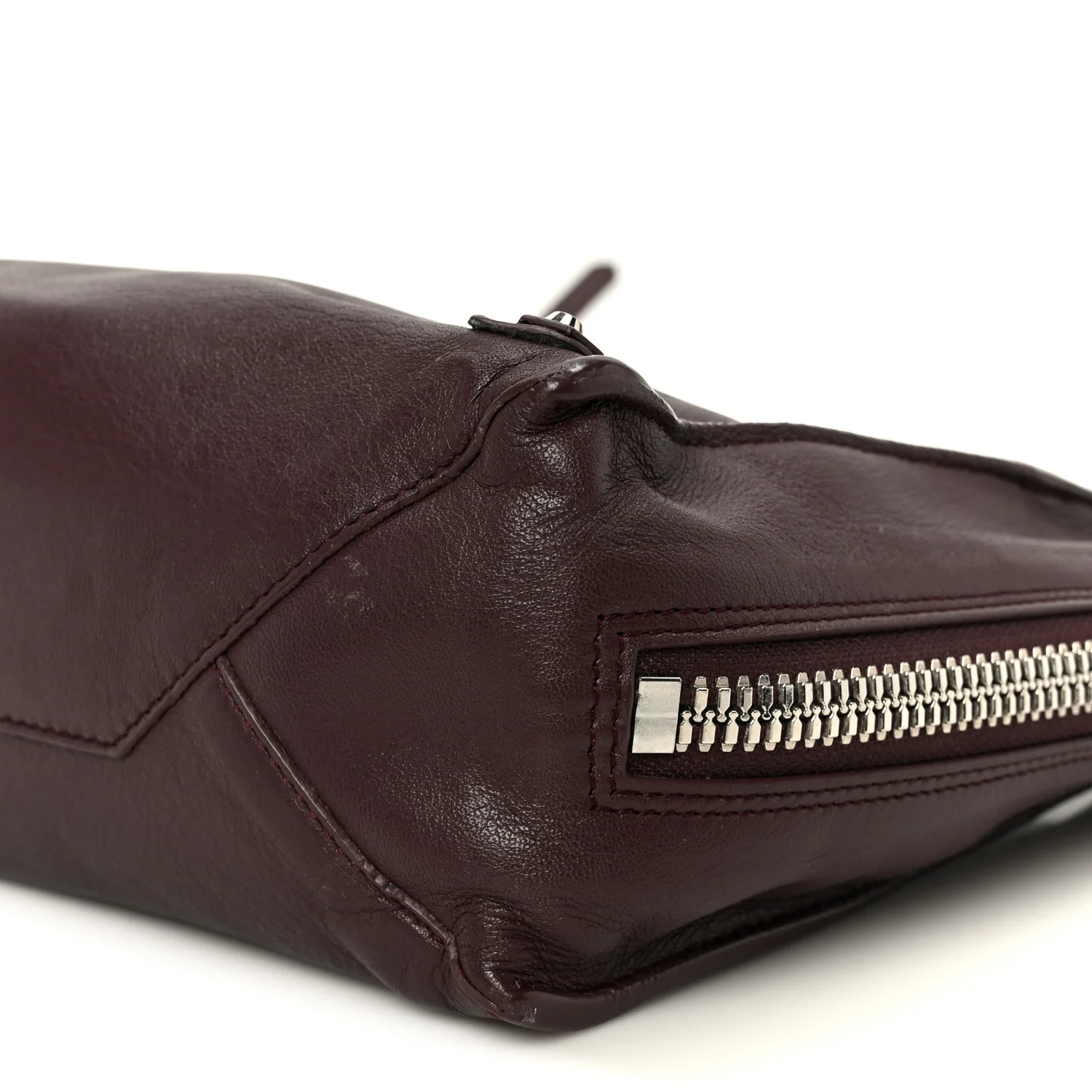Calfskin Papier Mini A4 Zip Around Tote Rouge Aubergine - Top Club