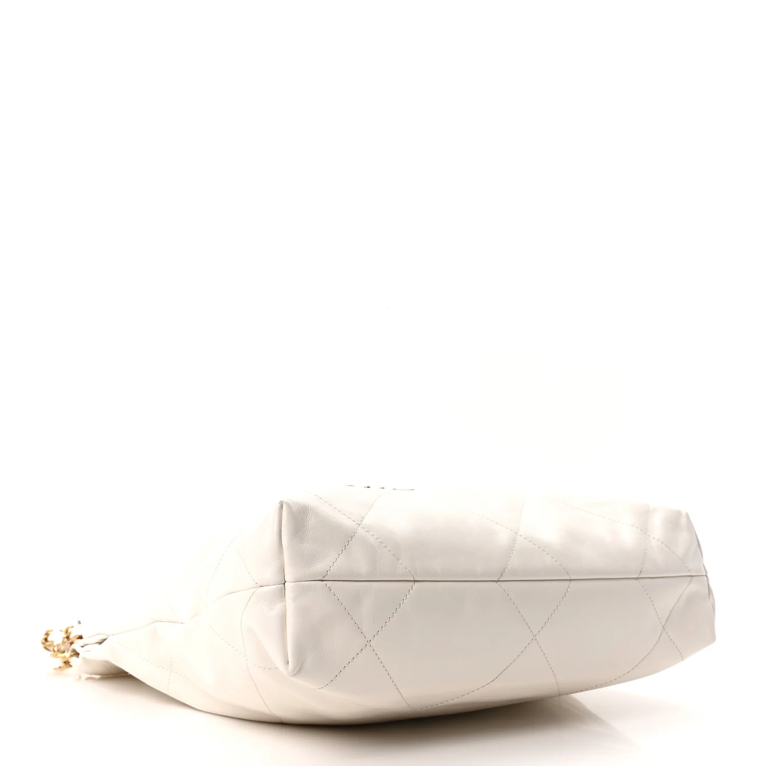 Shiny Calfskin Quilted Small Chanel 22 White - Top Club