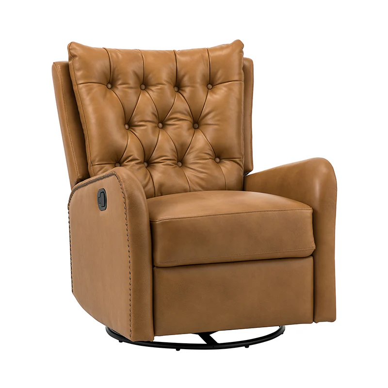 Francisco Genuine Leather Manual Swivel Recliner