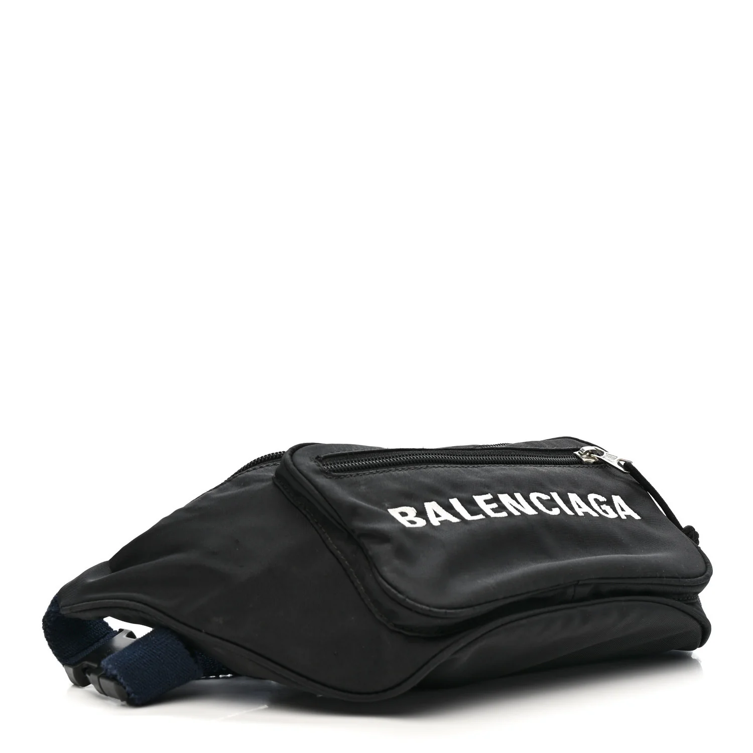Recycled Sport Nylon Logo Embroidered Wheel Beltpack Black - Top Club