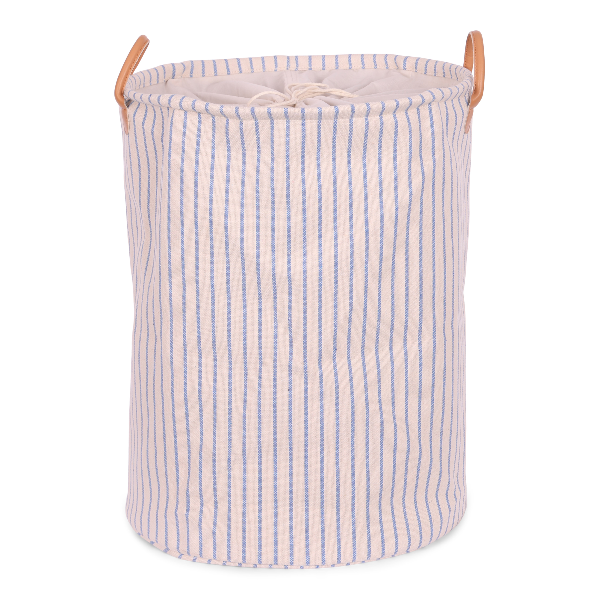 Wasmand leren hengsels stripe cobalt ø42