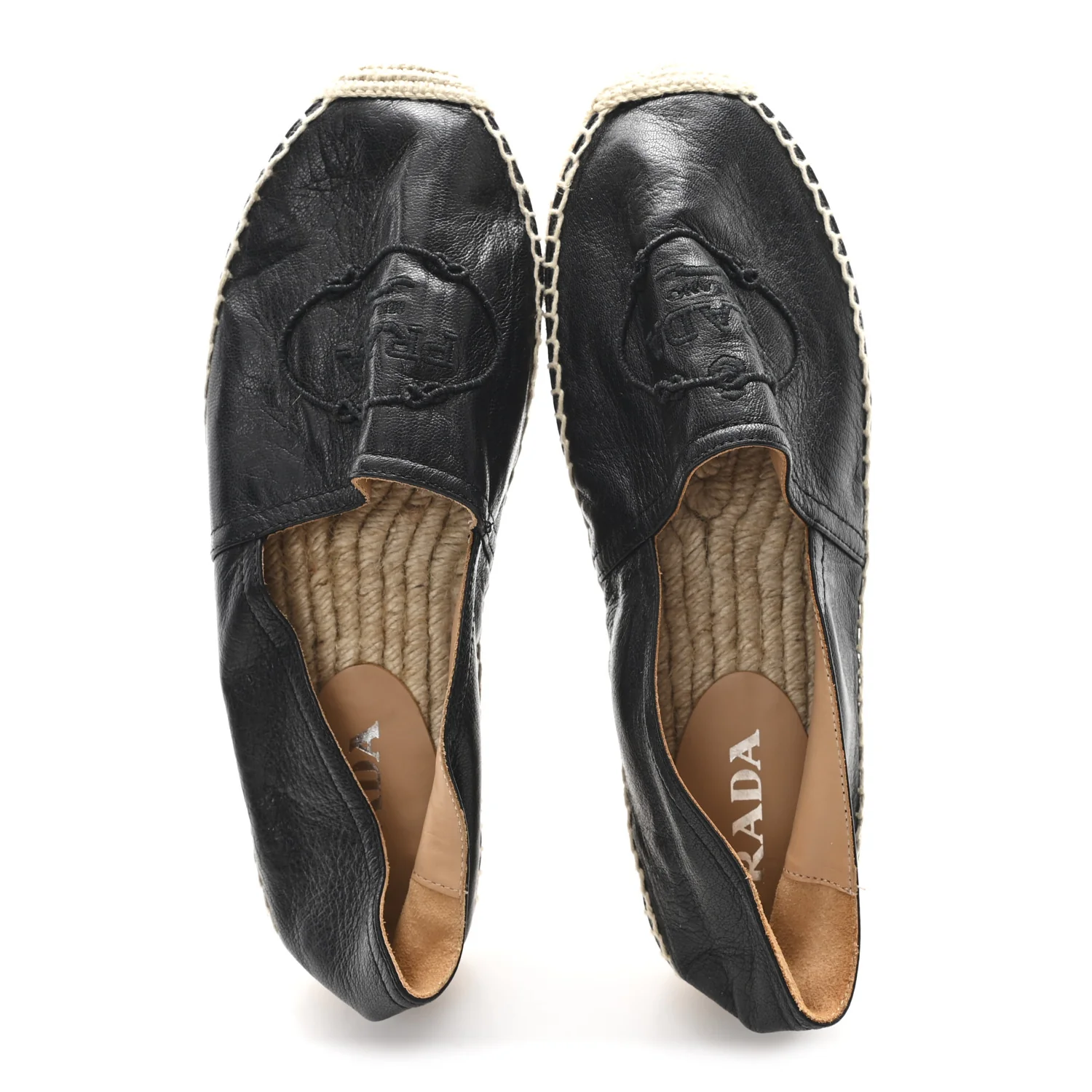 Nappa Embroidered Logo 20mm Espadrilles 39 Black