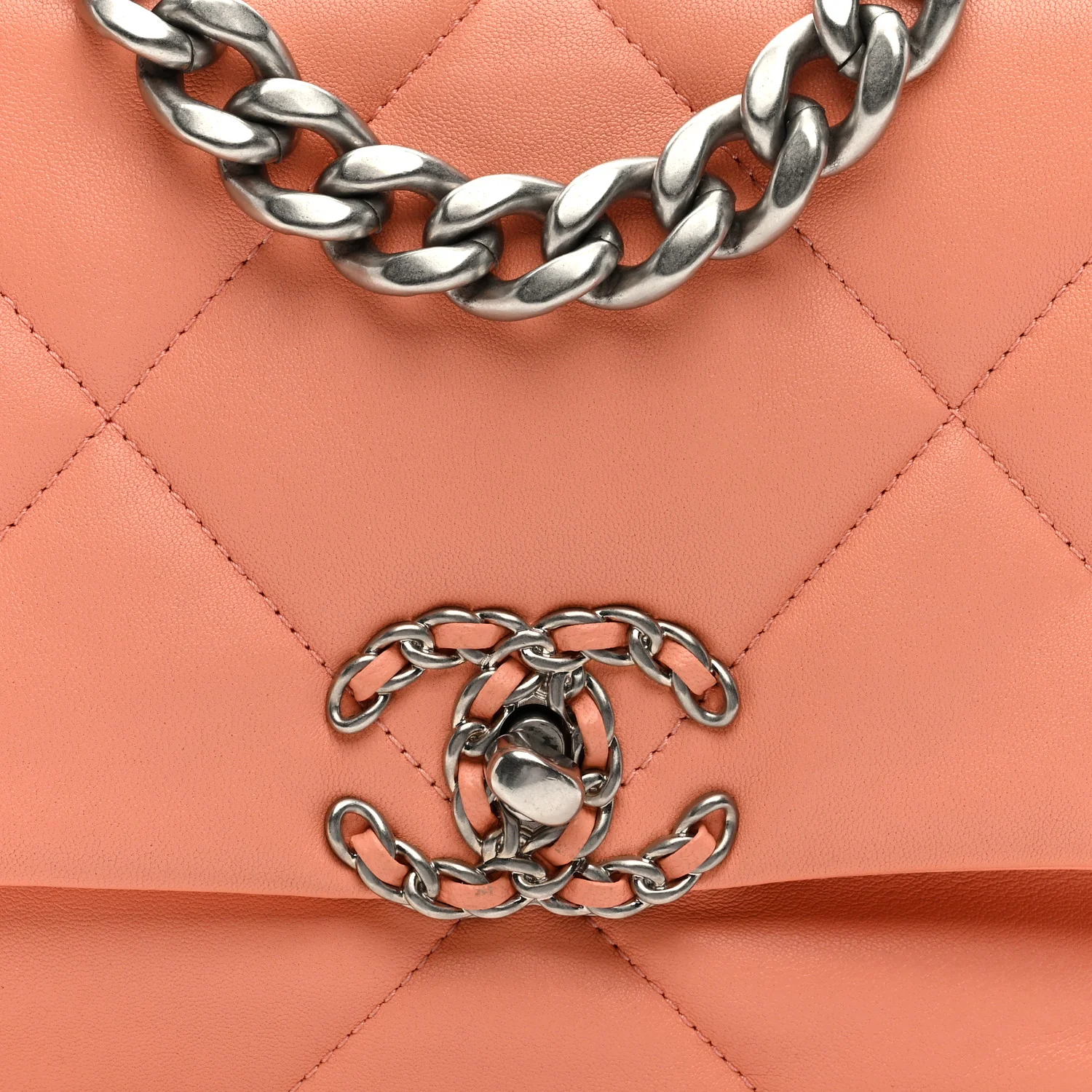 Lambskin Quilted Medium Chanel 19 Flap Light Orange - Top Club