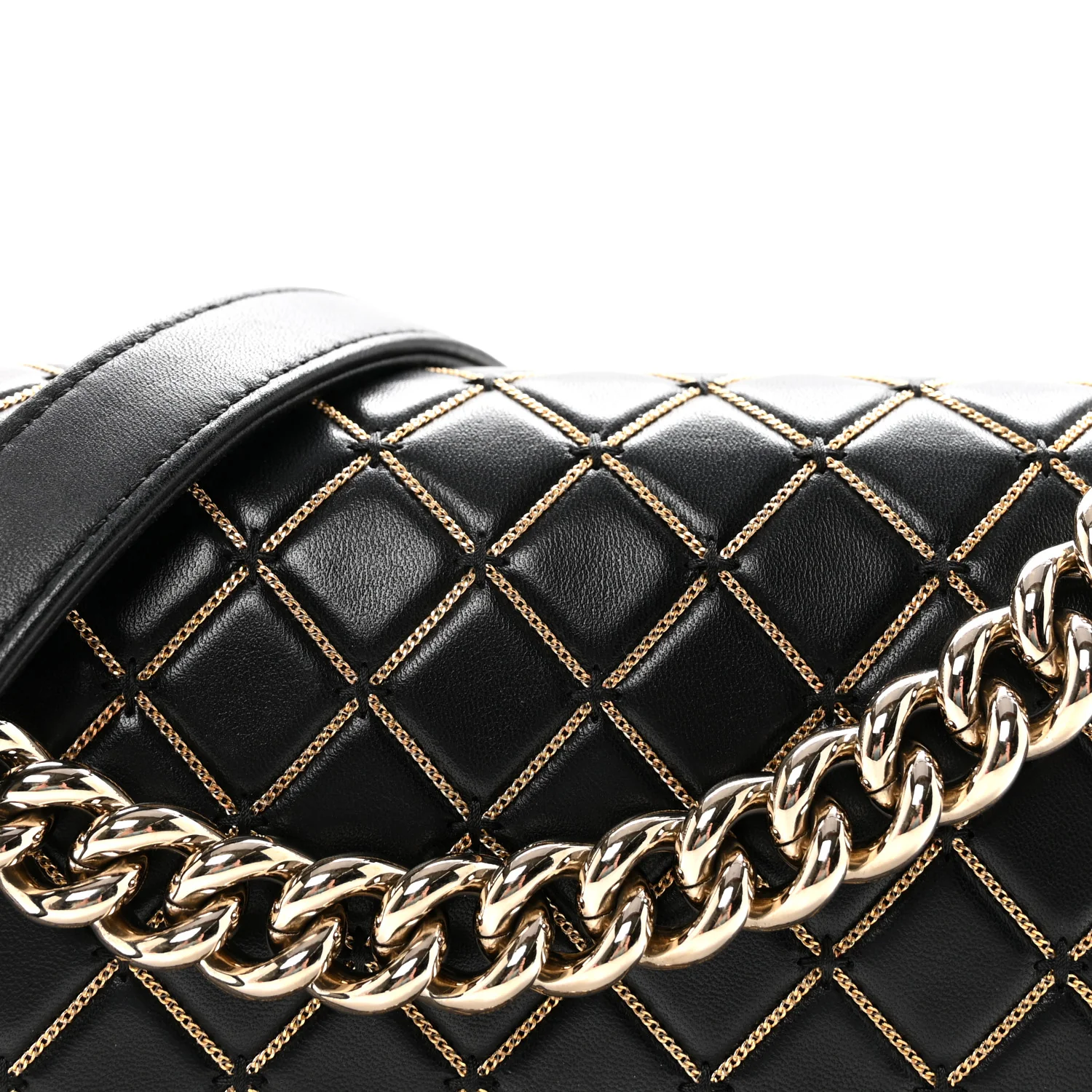 Lambskin Chain Quilted Medium Boy Flap Black - Top Club