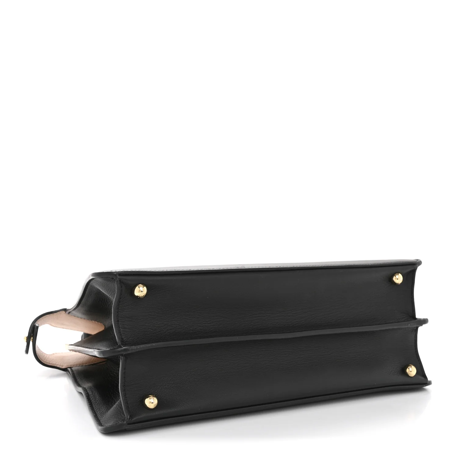 Vitello Seta Shiny Nappa Medium Peekaboo I SEE U Satchel Black Light Rose - Top Club