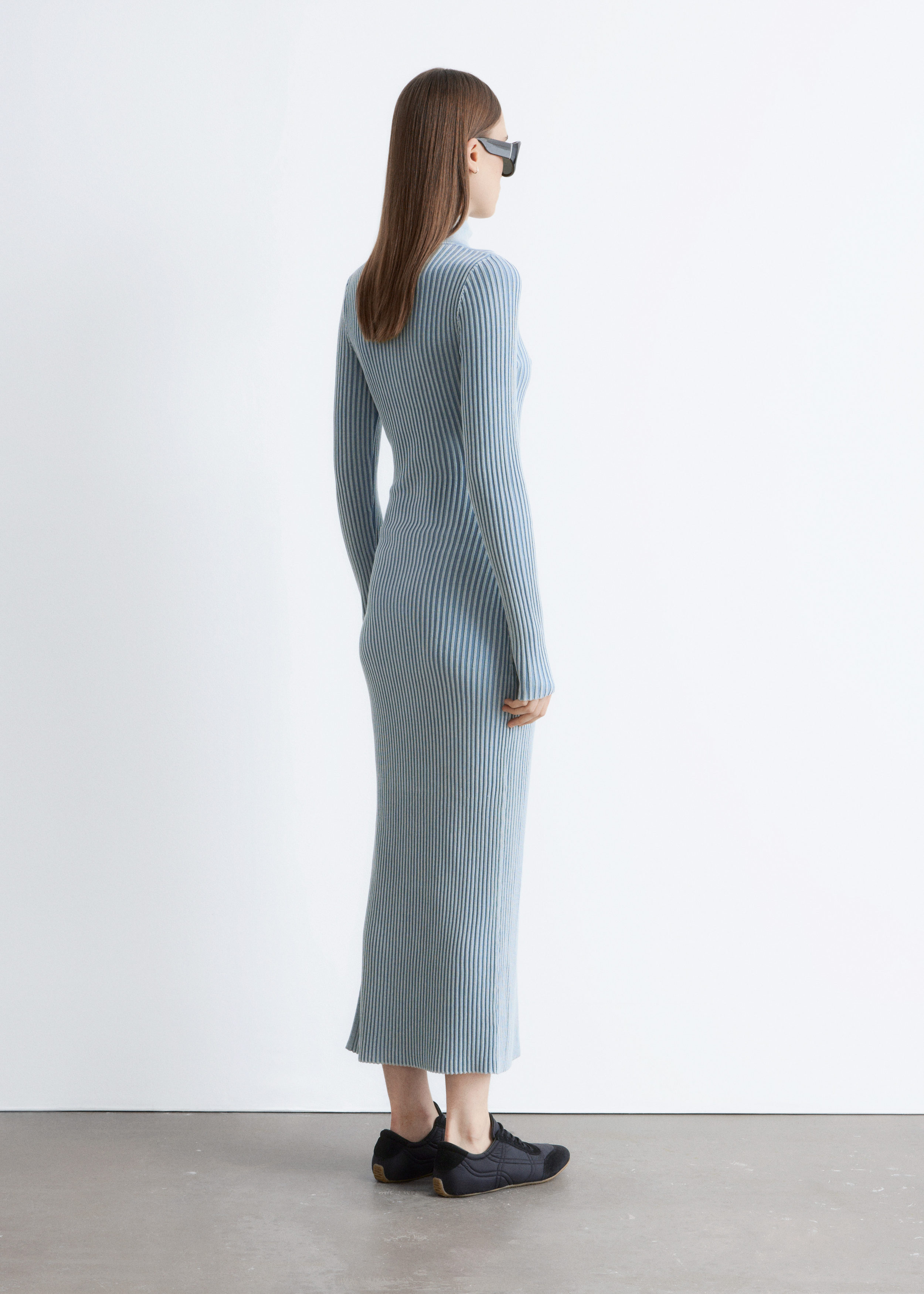 & Other Stories RIBBED ZIP-UP MAXI DRESS