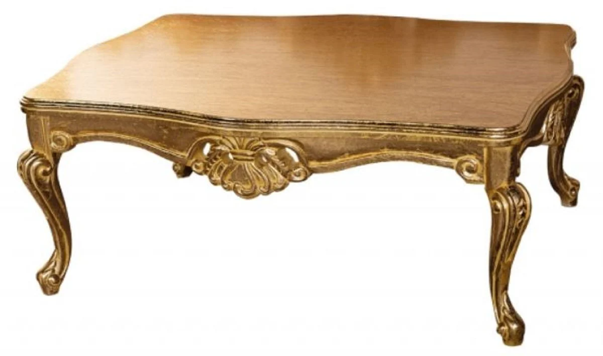 Luxury Baroque Coffee Table Gold - Solid Wood Living Room Table in Baroque Style - Baroque Living Room Furniture - Noble & Magnificent