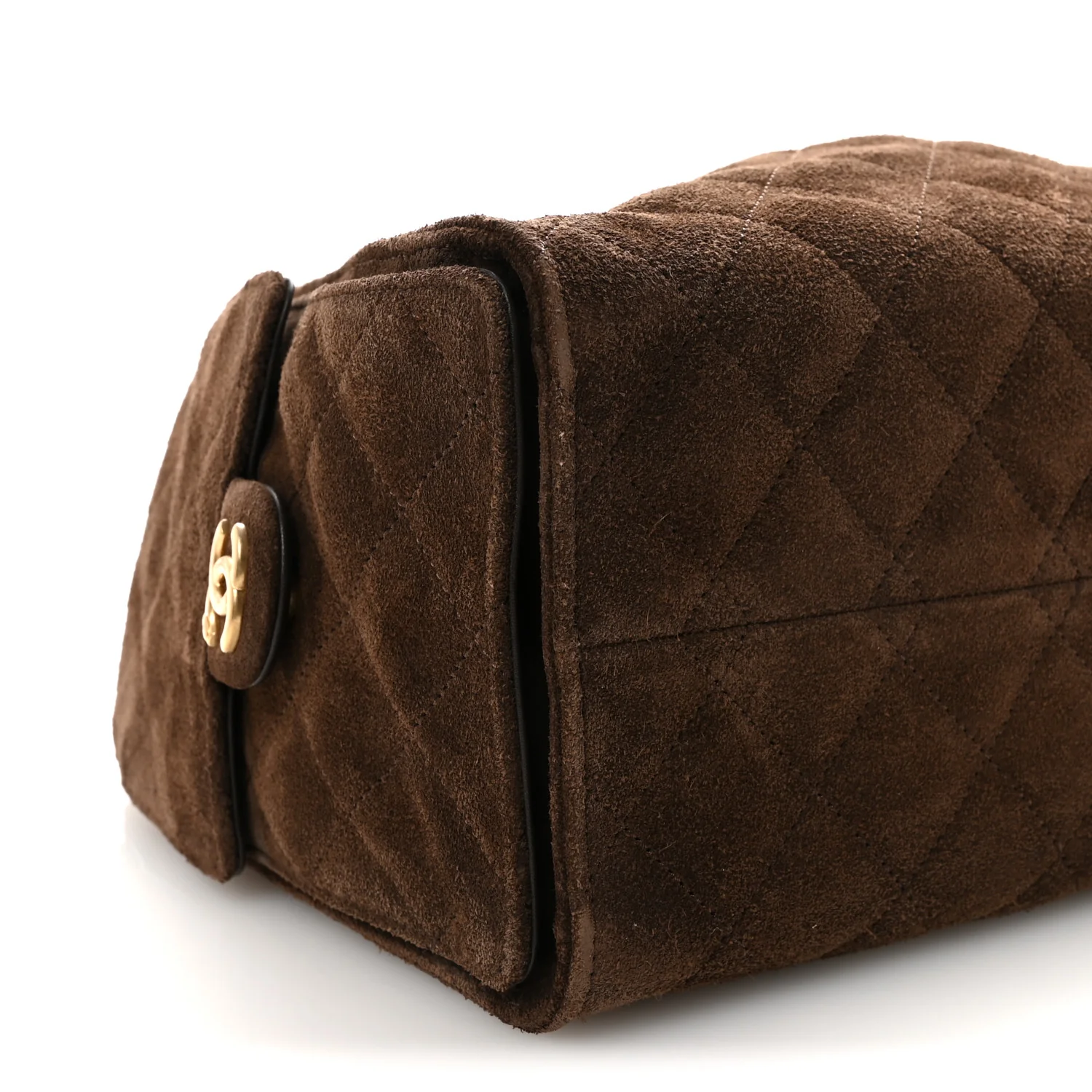 Suede Quilted Small Chanel 25 Handbag Dark Brown - Top Club