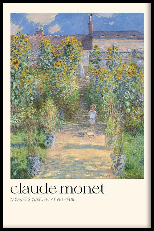 Walljar poster ingelijst - Claude Monet - De Tuin Van Monet In Vétheuil Poster ingelijst - 70 x 100 cm