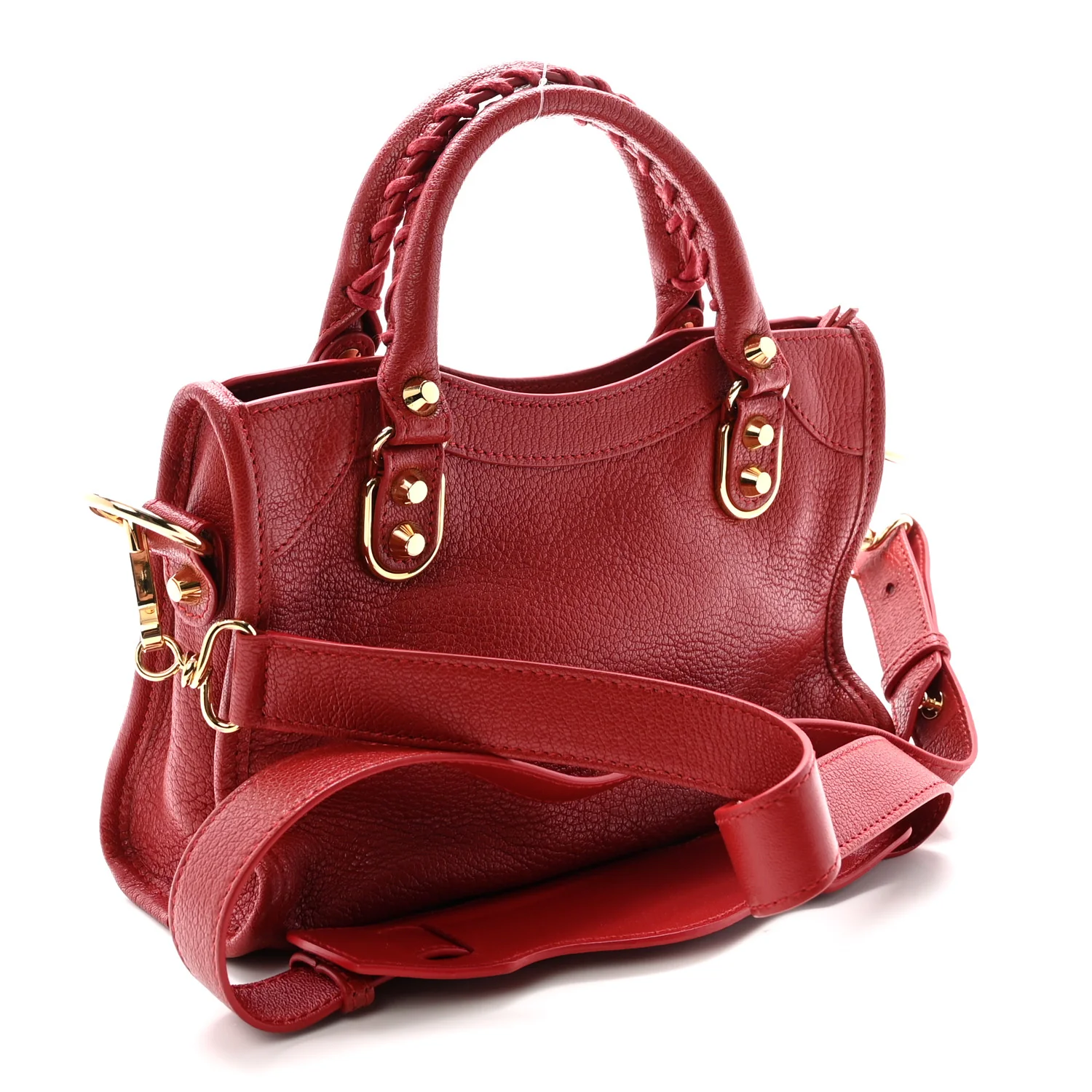 Chevre Gold Metallic Edge Hardware Mini City Rouge Groseille - Top Club