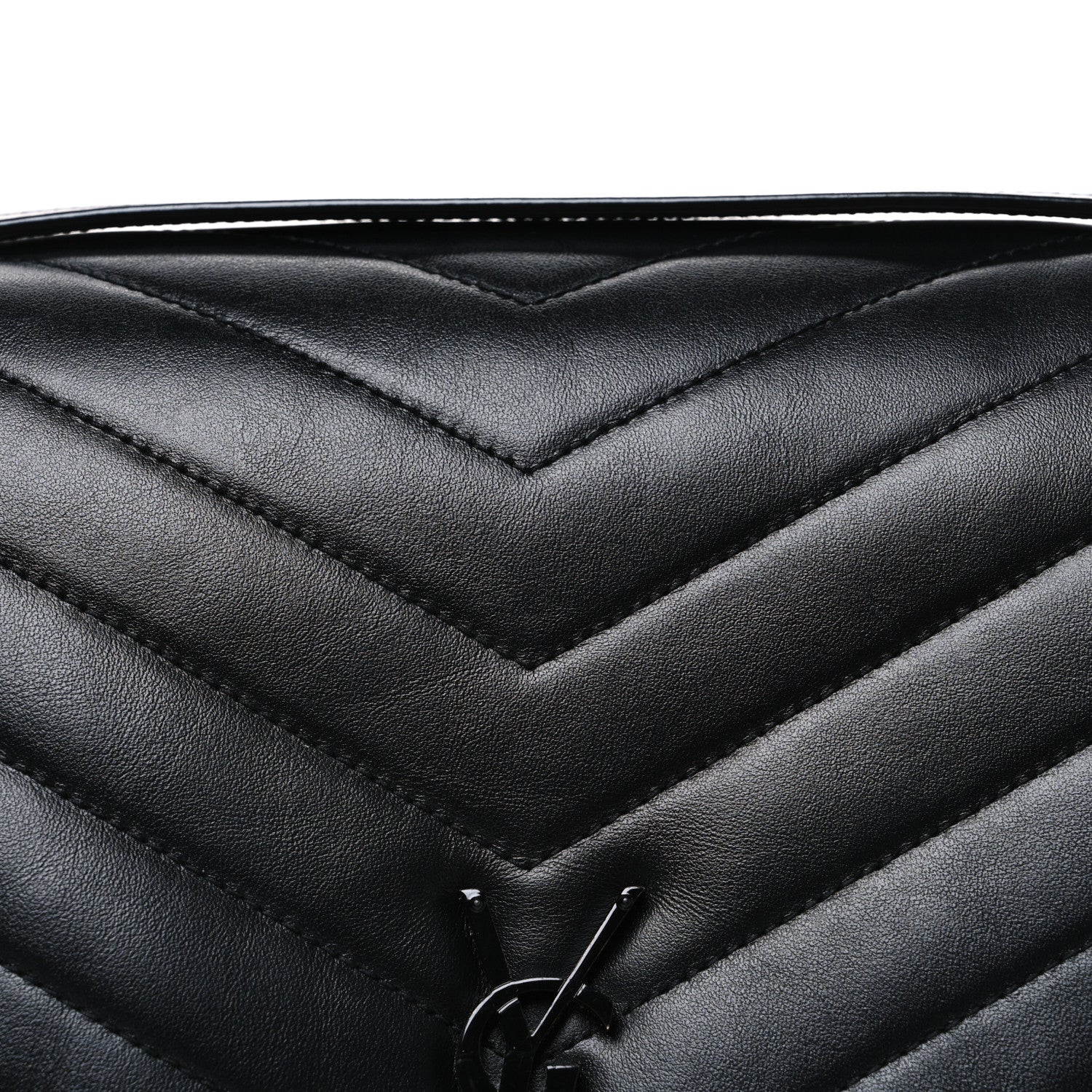 Calfskin Y Quilted Monogram Monochrome Large Loulou Chain Satchel Black - Top Club