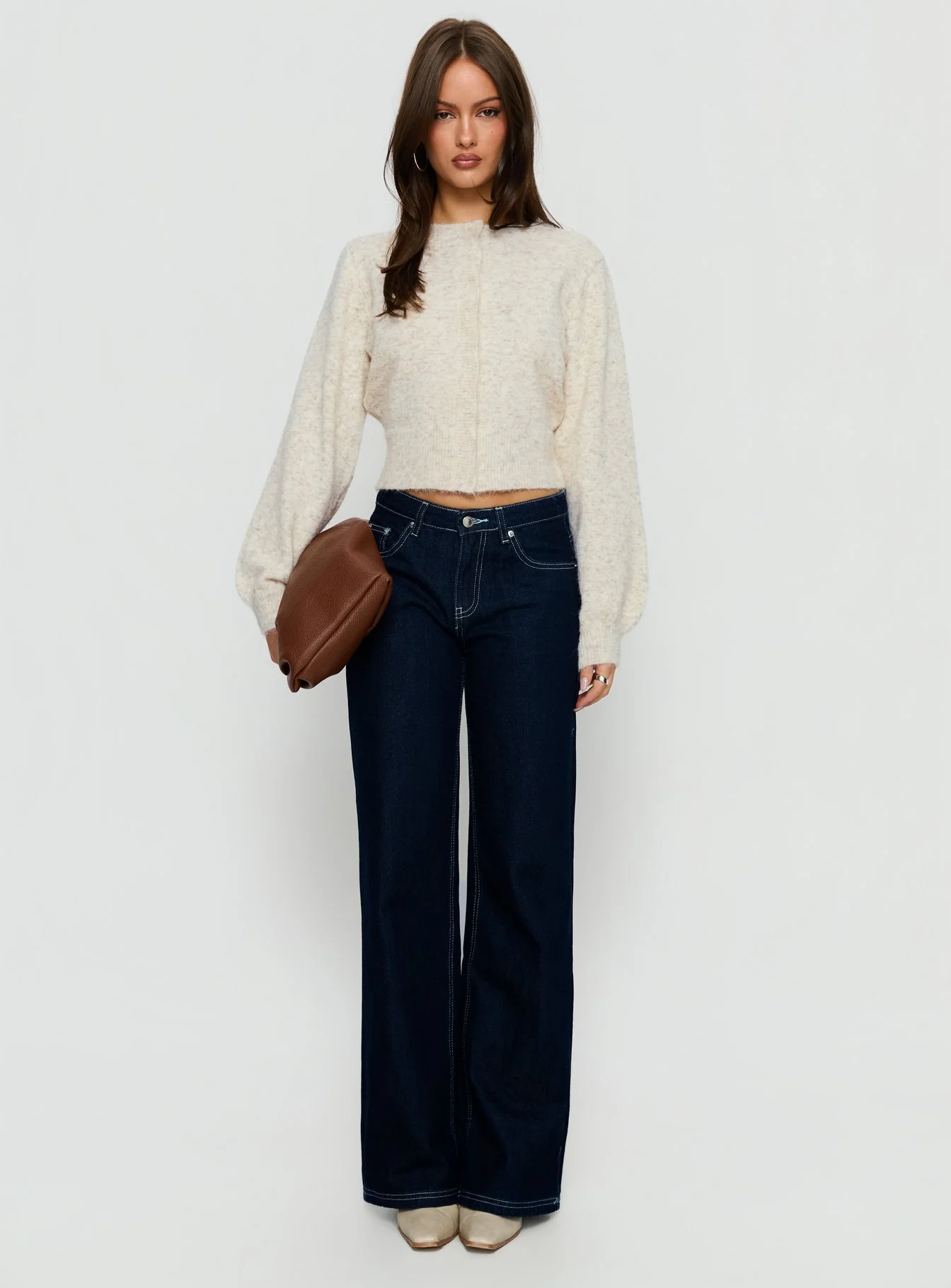 Dawsen Button Down Cardigan Cream