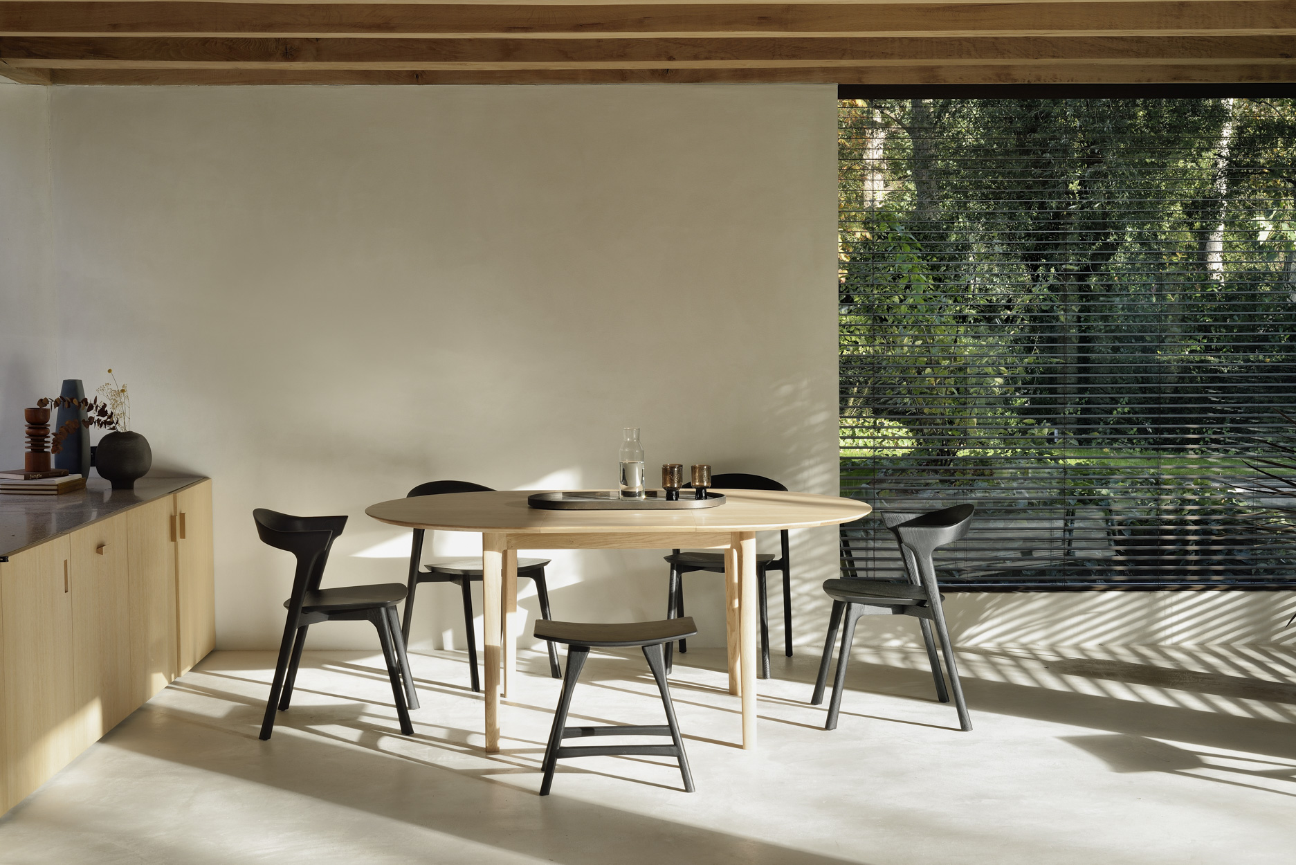 Tafel Bok - rond - uitschuifbaar 129/179 - eiken