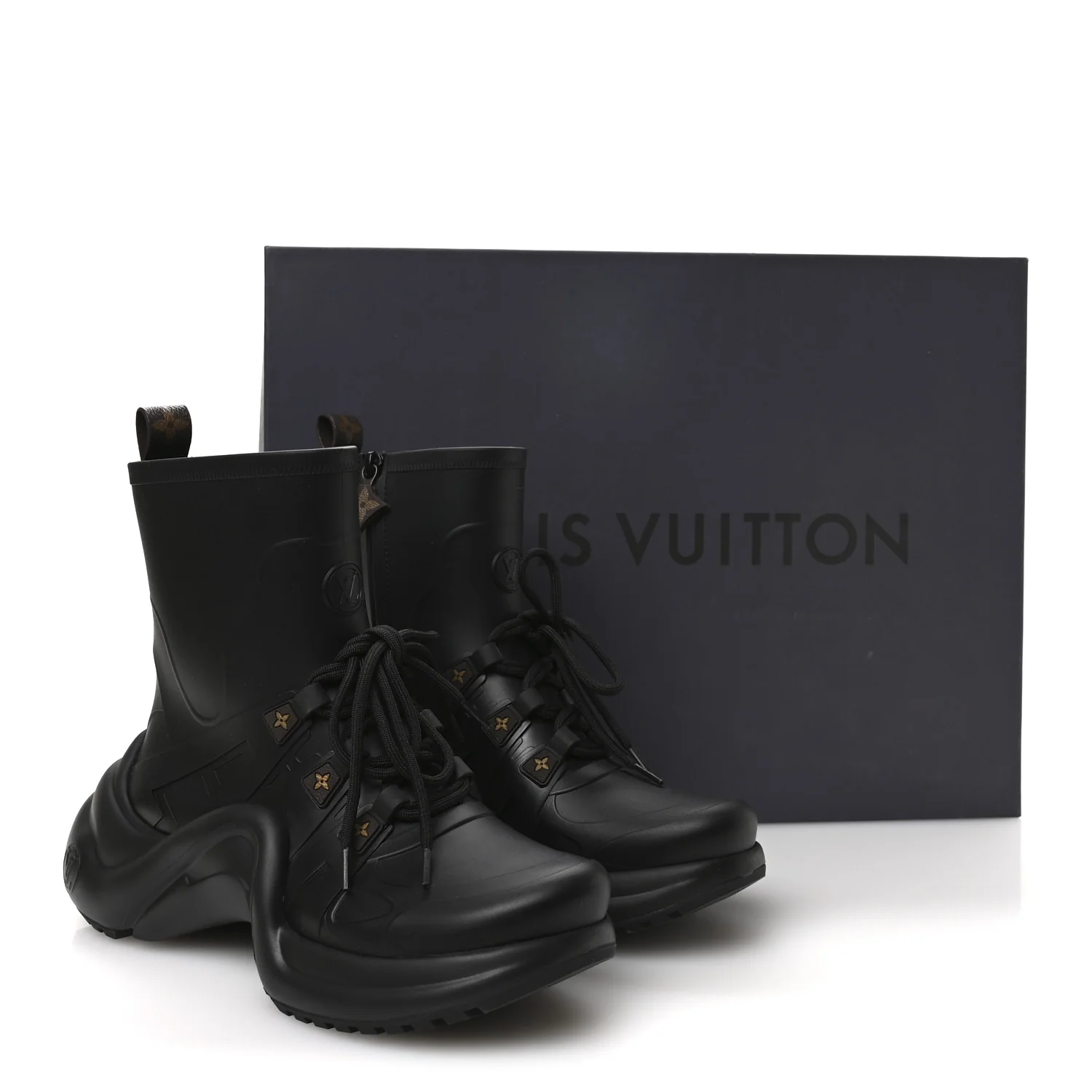 Mat Rubber Monogram LV Archlight Sneaker Boots 38 Black - Top Club