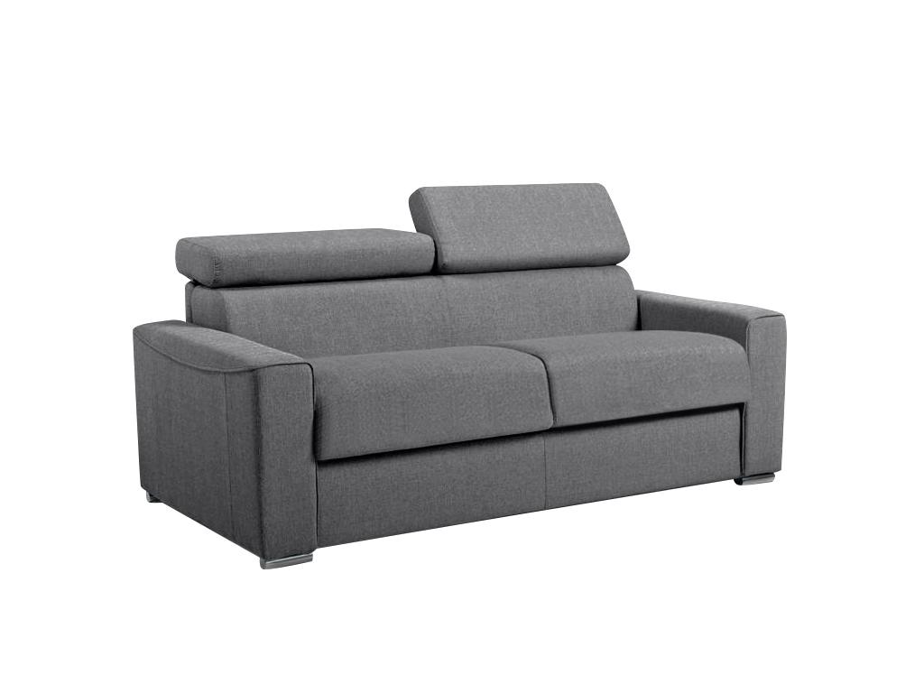 Sofá cama de 3 plazas de tela de apertura rápida gris colchón