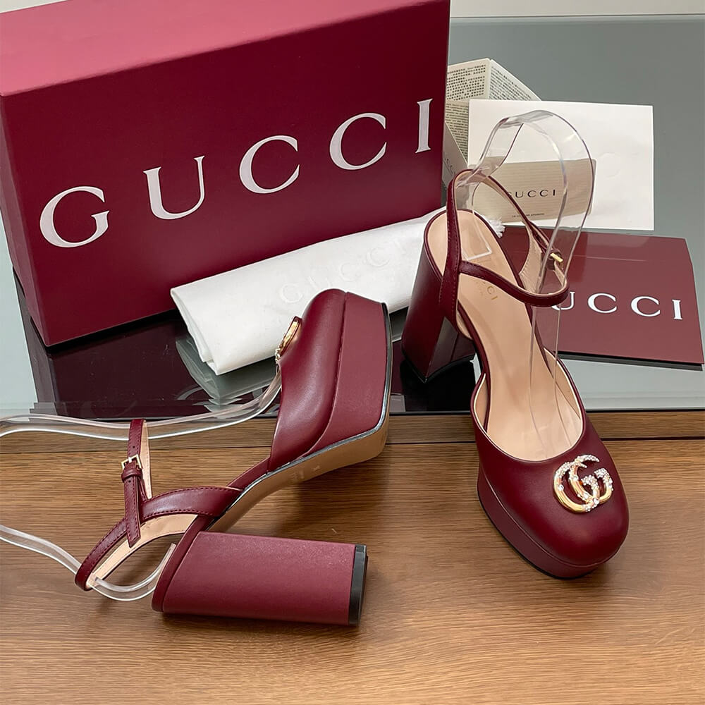 GUCCI Women s platform pump with crystal Double G - Top Club