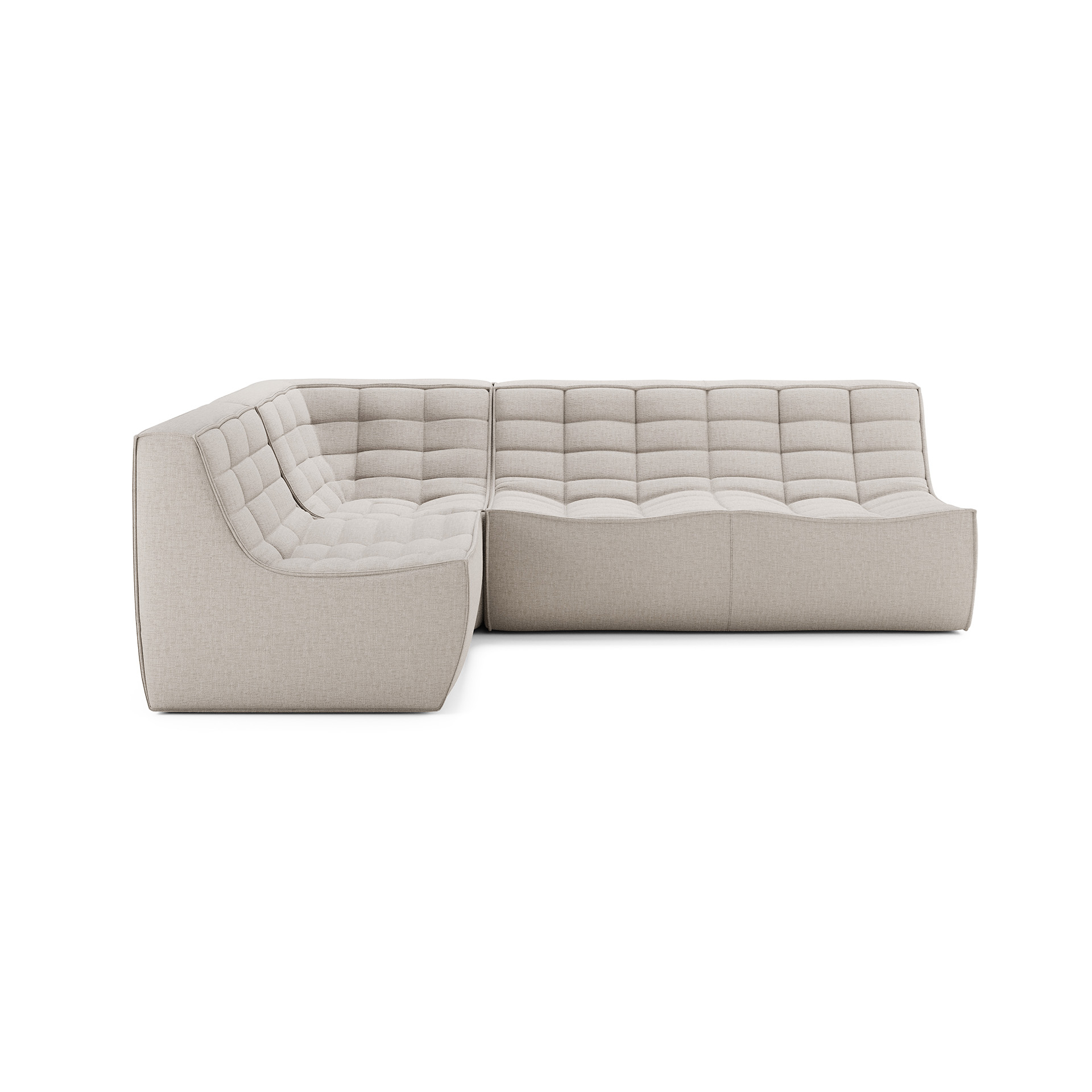 Modulaire bank N701 beige set 1 + 2 seat  90° rechte hoek