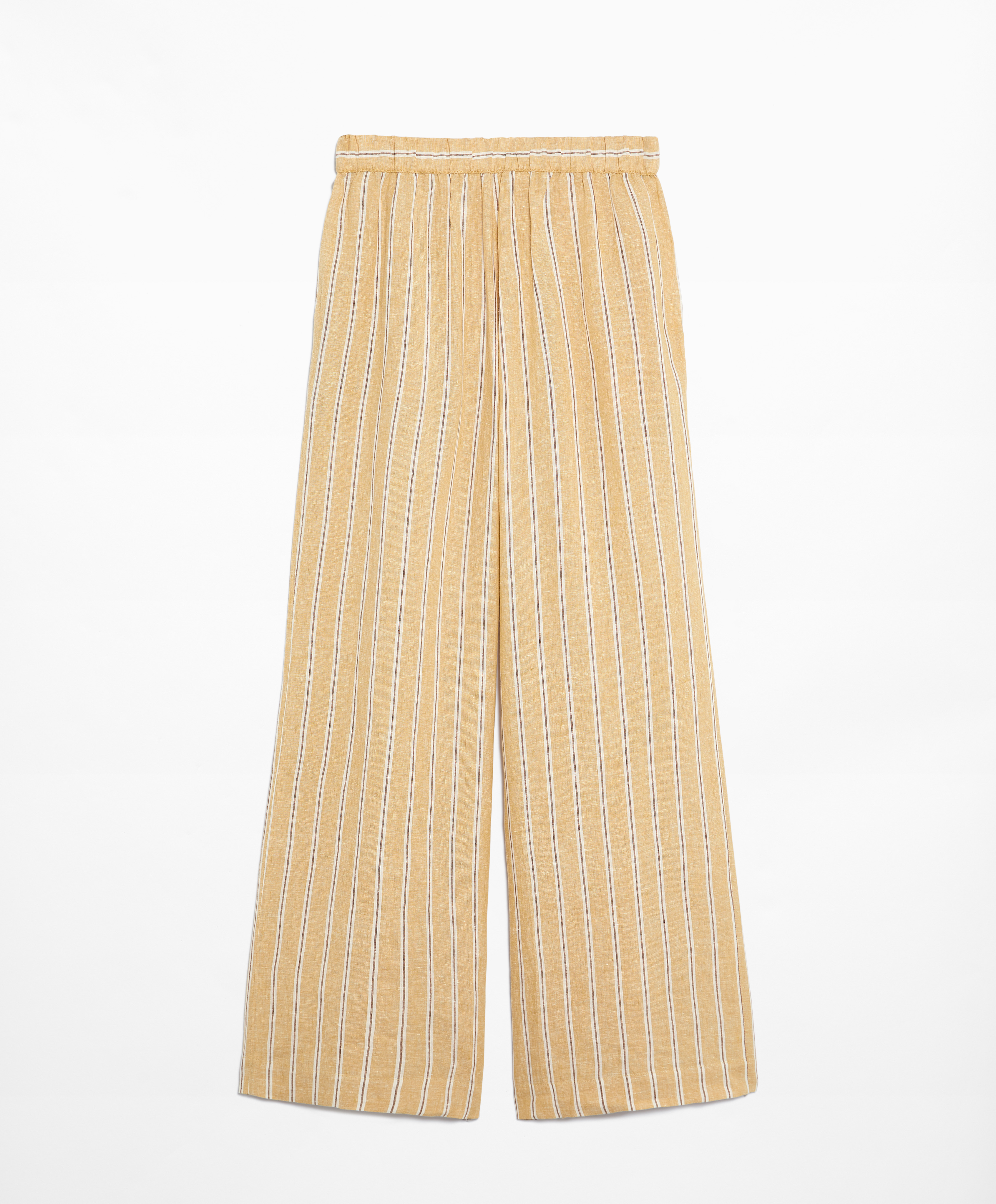 OYSHO Tailored-fit 100% linen striped trousers