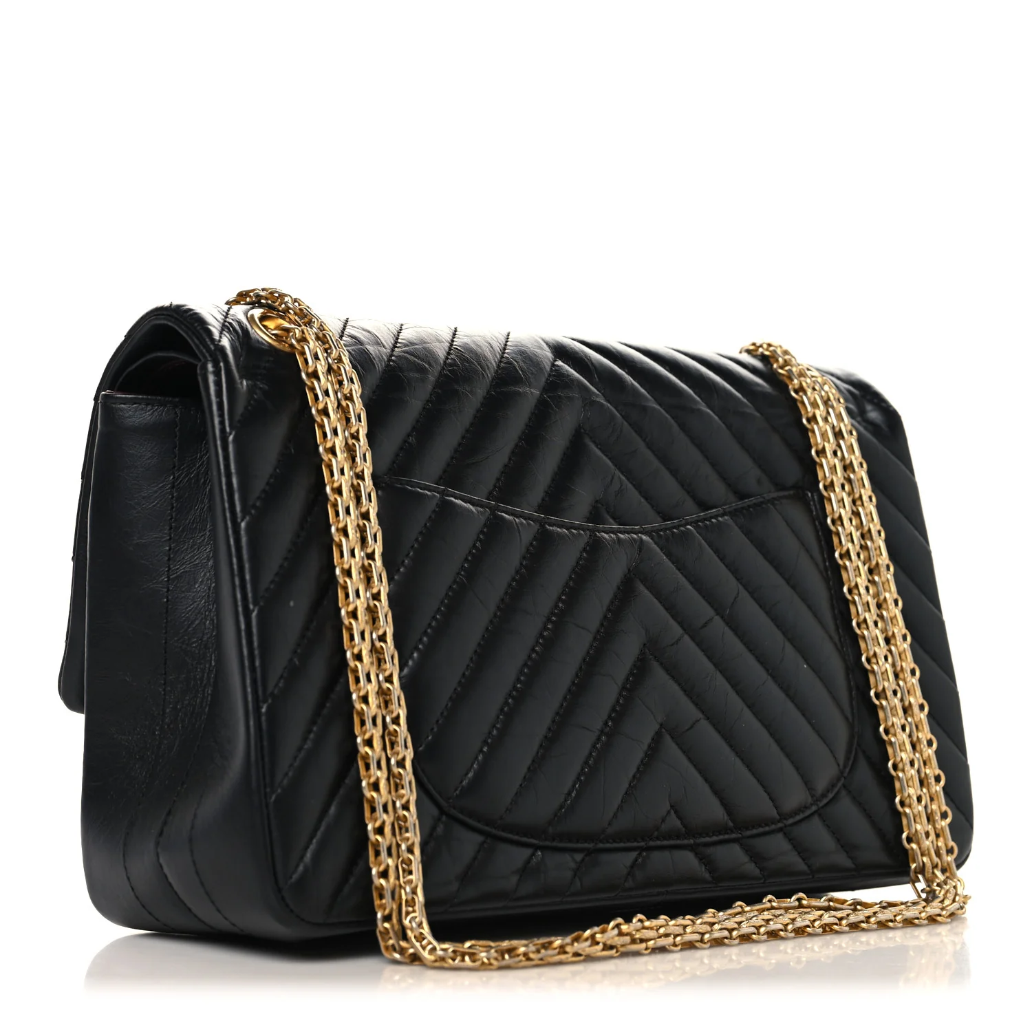 Aged Calfskin Chevron Quilted 2.55 Reissue 226 Flap  Black - Top Club
