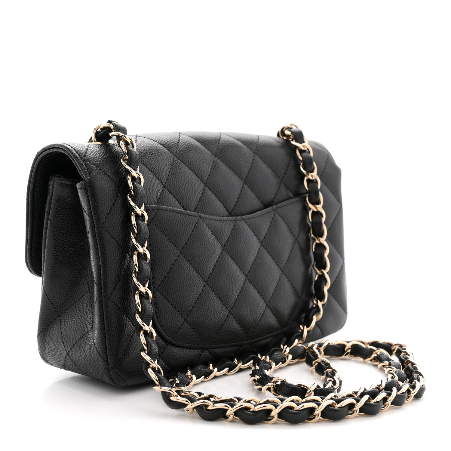 Caviar Quilted Mini Rectangular Flap Black - Top Club