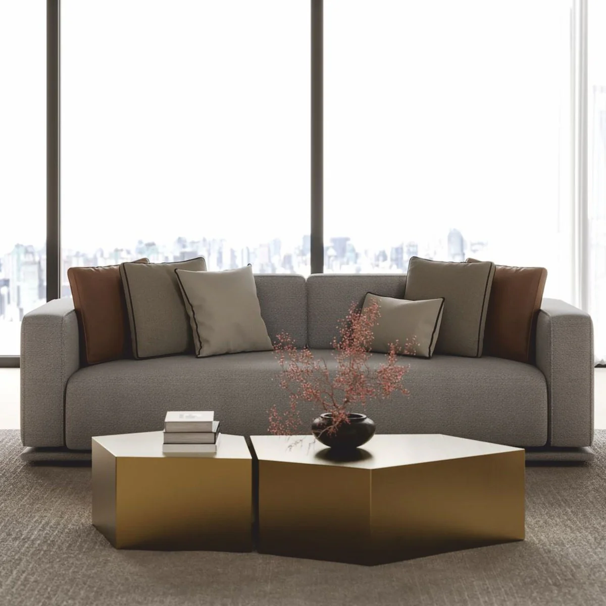 Luxury Sofa Gray 225 cm - Hotel & Living Room Furniture