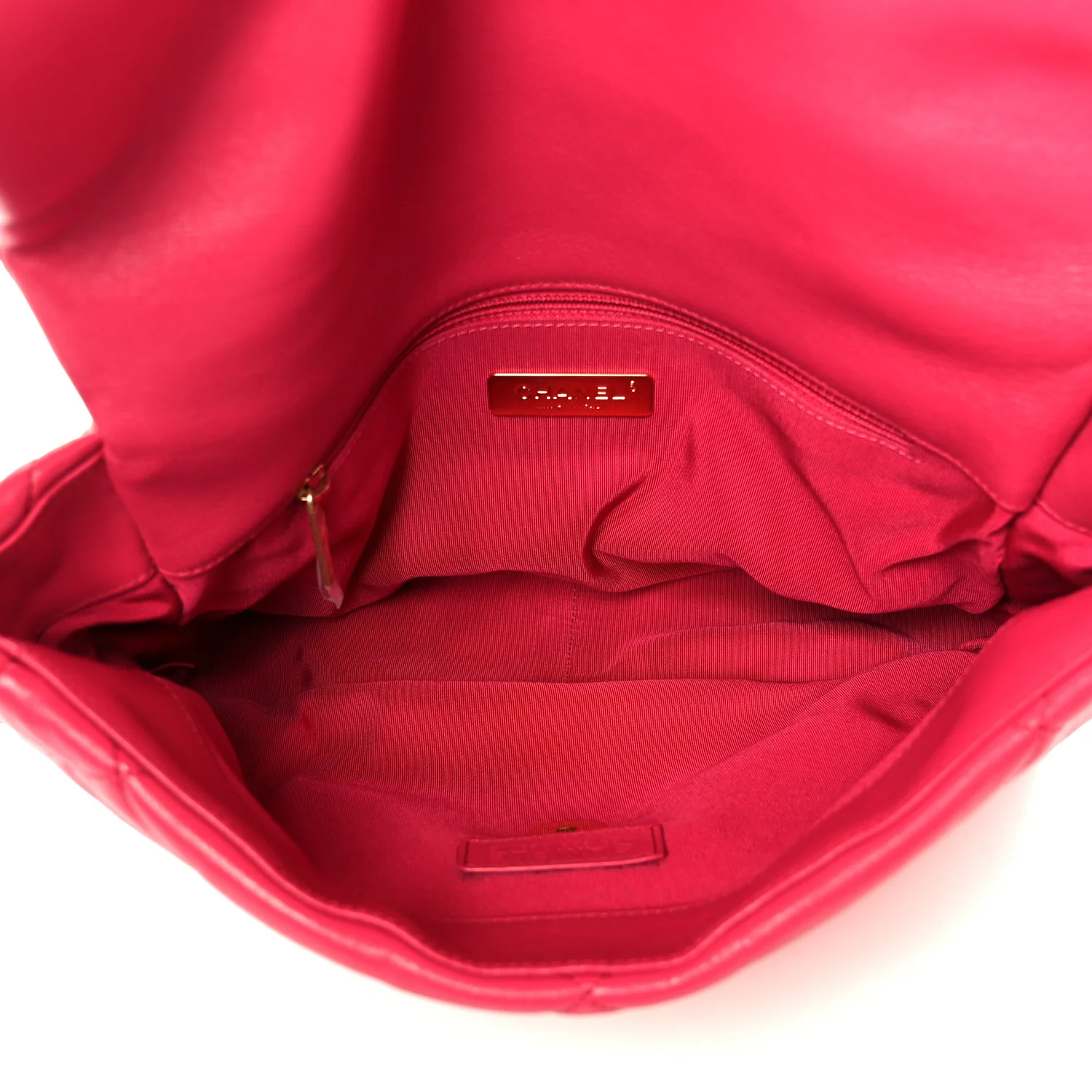 Goatskin Quilted Large Chanel 19 Flap Dark Pink - Top Club