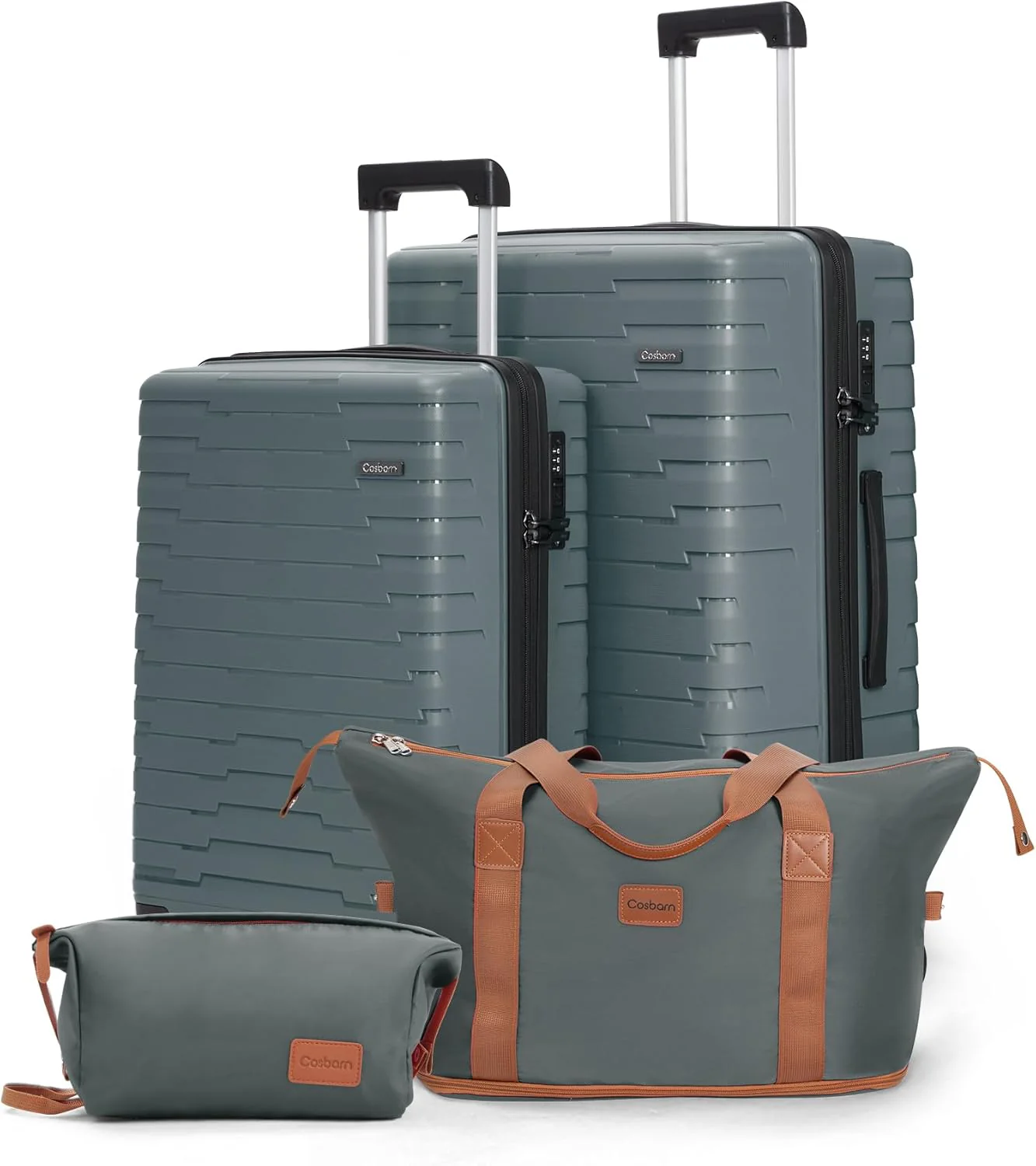 5-piece luggage set with wheels, ABS hardshell suitcase with spinner wheels