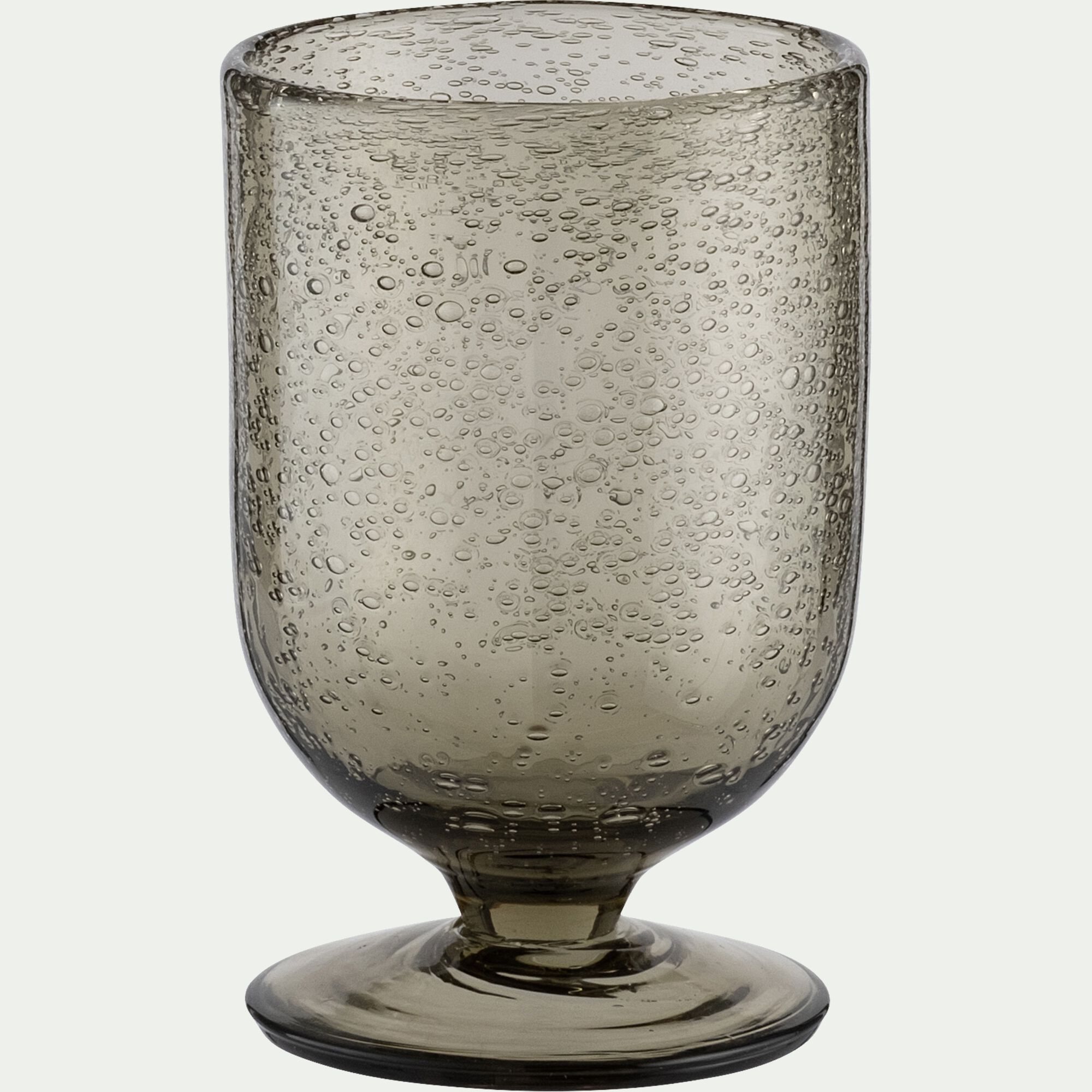 GOULADO - Verre à pied en verre bullé 25cl - gris