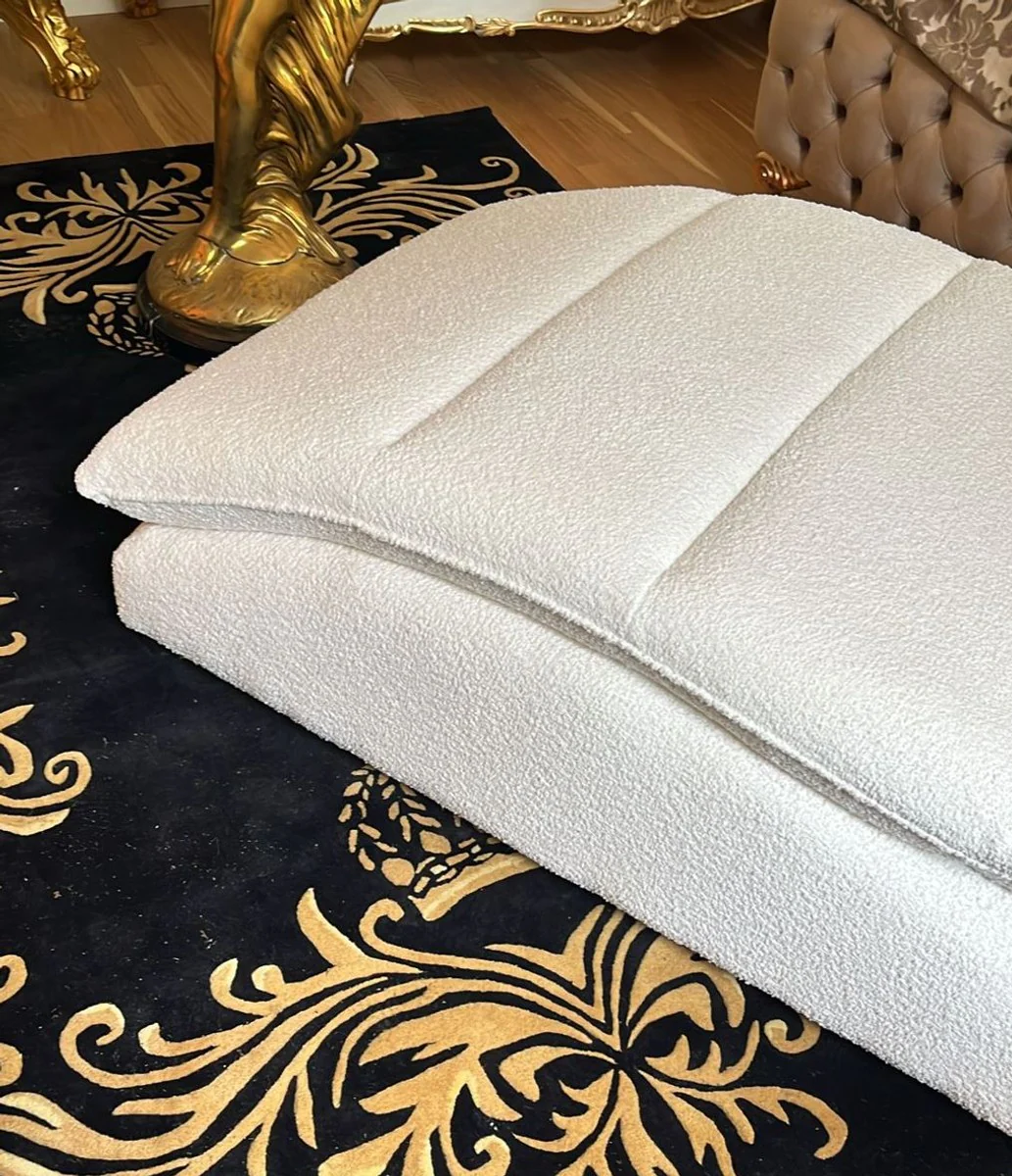 Luxury chaise longue with pillow white 170 cm