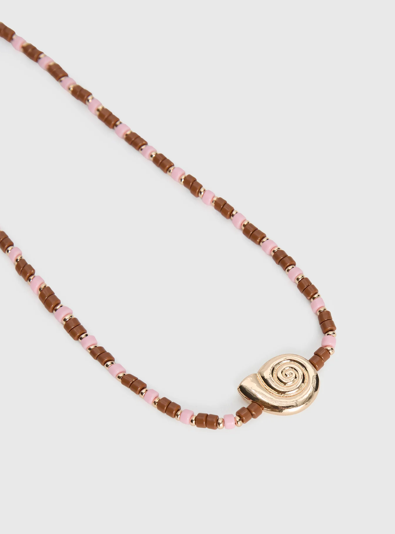 Danyel Beaded Necklace Pink / Brown