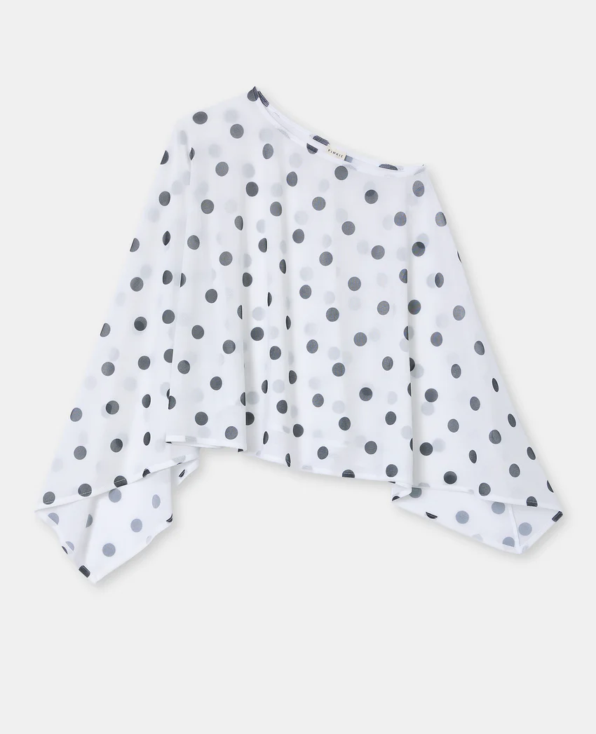 Pimkie Top cape asymétrique en voile motif pois
